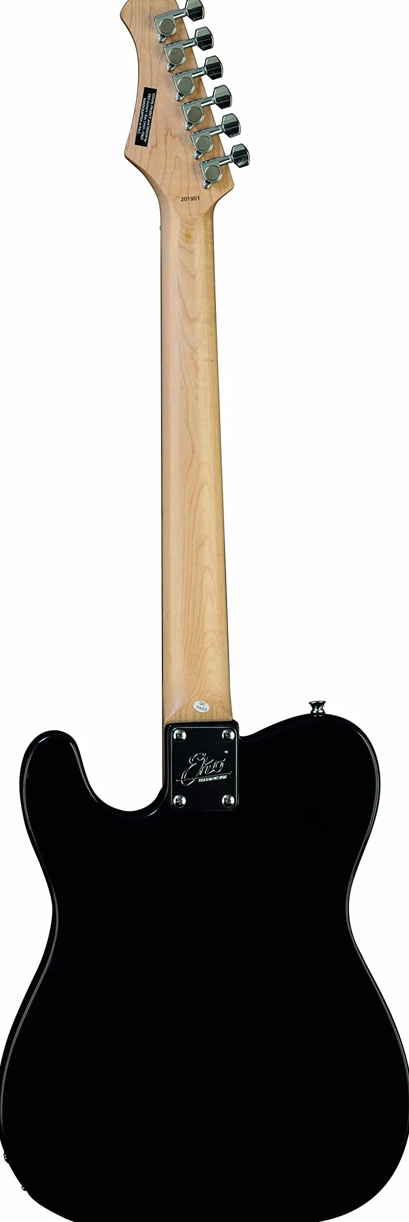 Eko VT-380 BLACK, Chitarra Elettrica Forma TELE, Colore Nero e Bianco