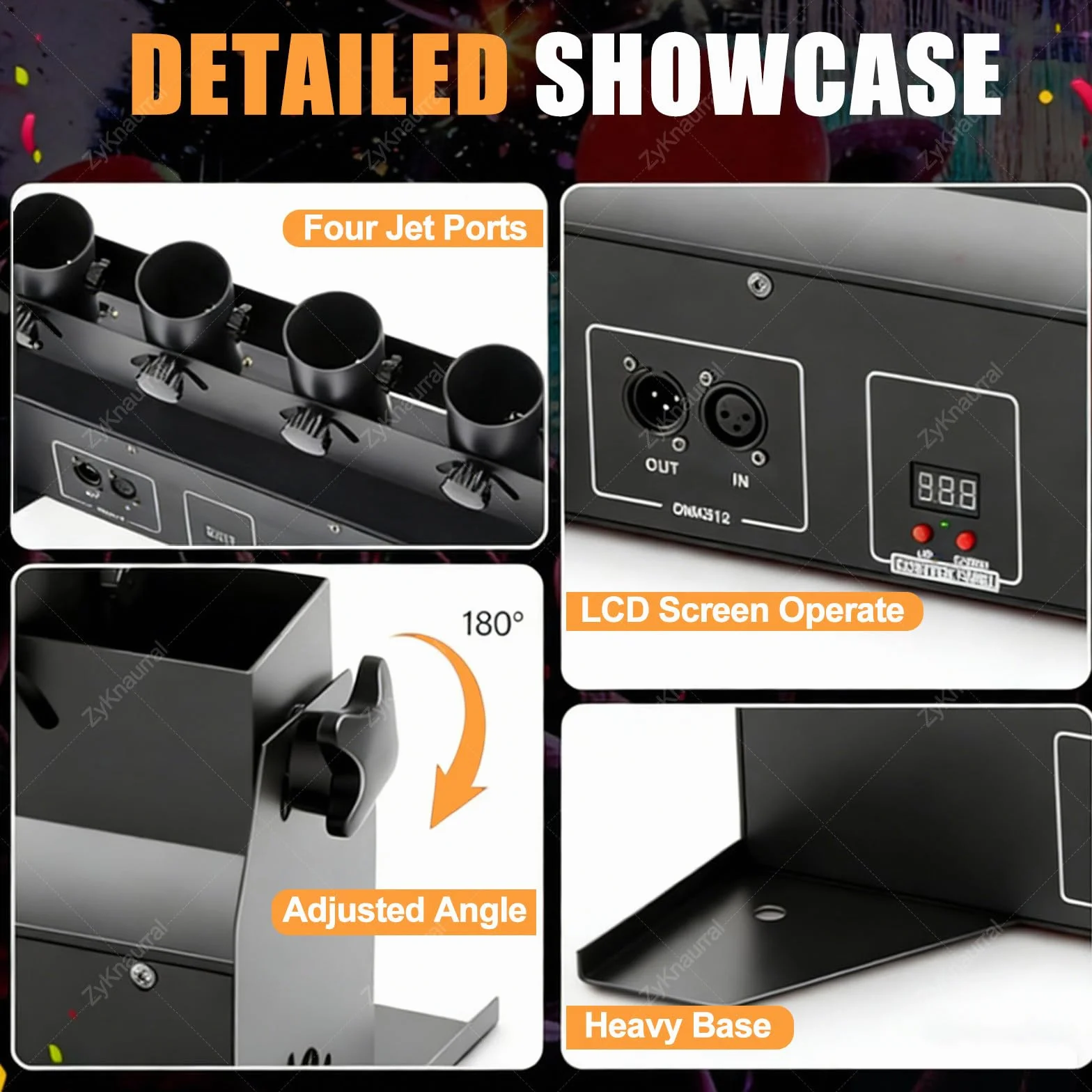 Macchina Lancia Coriandoli - Macchina per Effetti Coriandoli a 4 Teste, Macchina Elettrica per Cannone Coriandoli Con Dmx512 E Telecomando per Matrimoni, Spettacoli in Discoteca, Club, Palco
