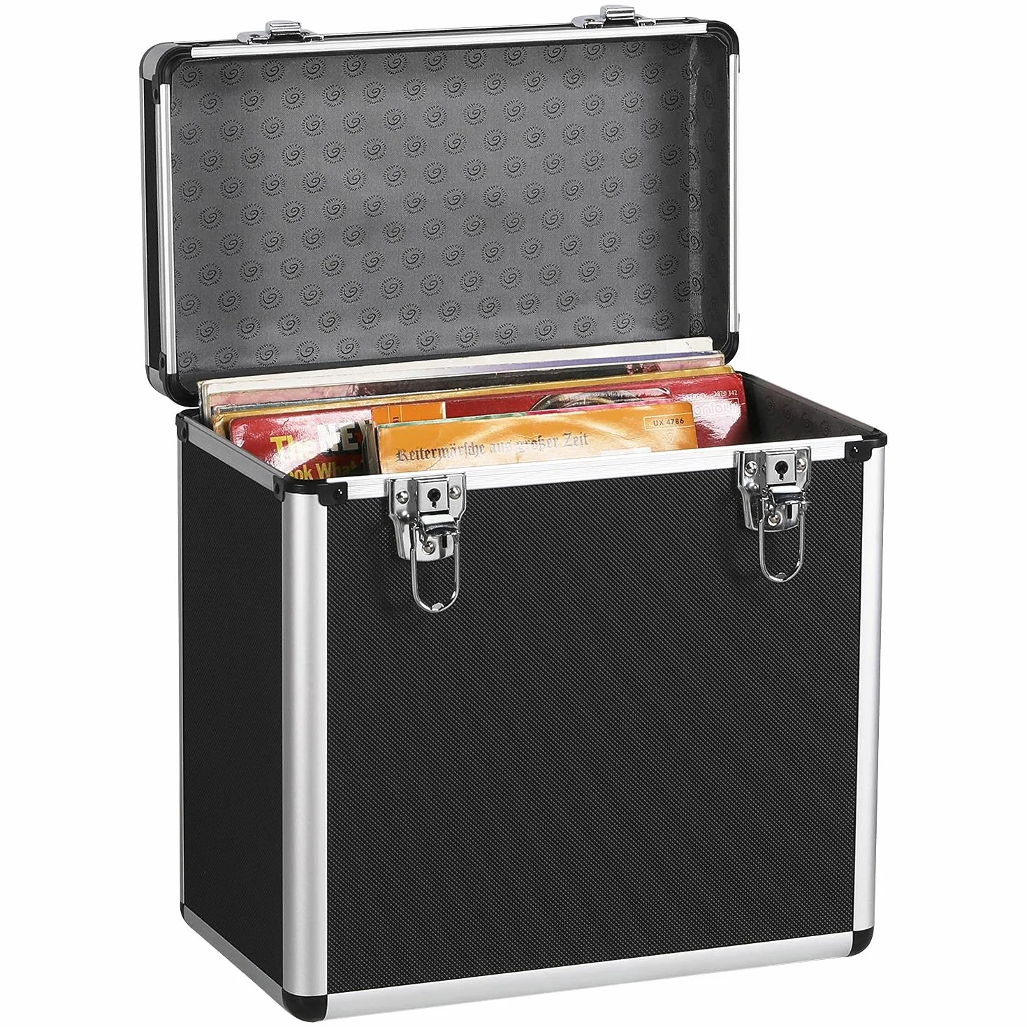 Yaheetech Valigetta Porta LP con Capacità 50 Dischi Valigia Custodia per Vinili Trucchi Gadget 35 x 20 x 36 cm