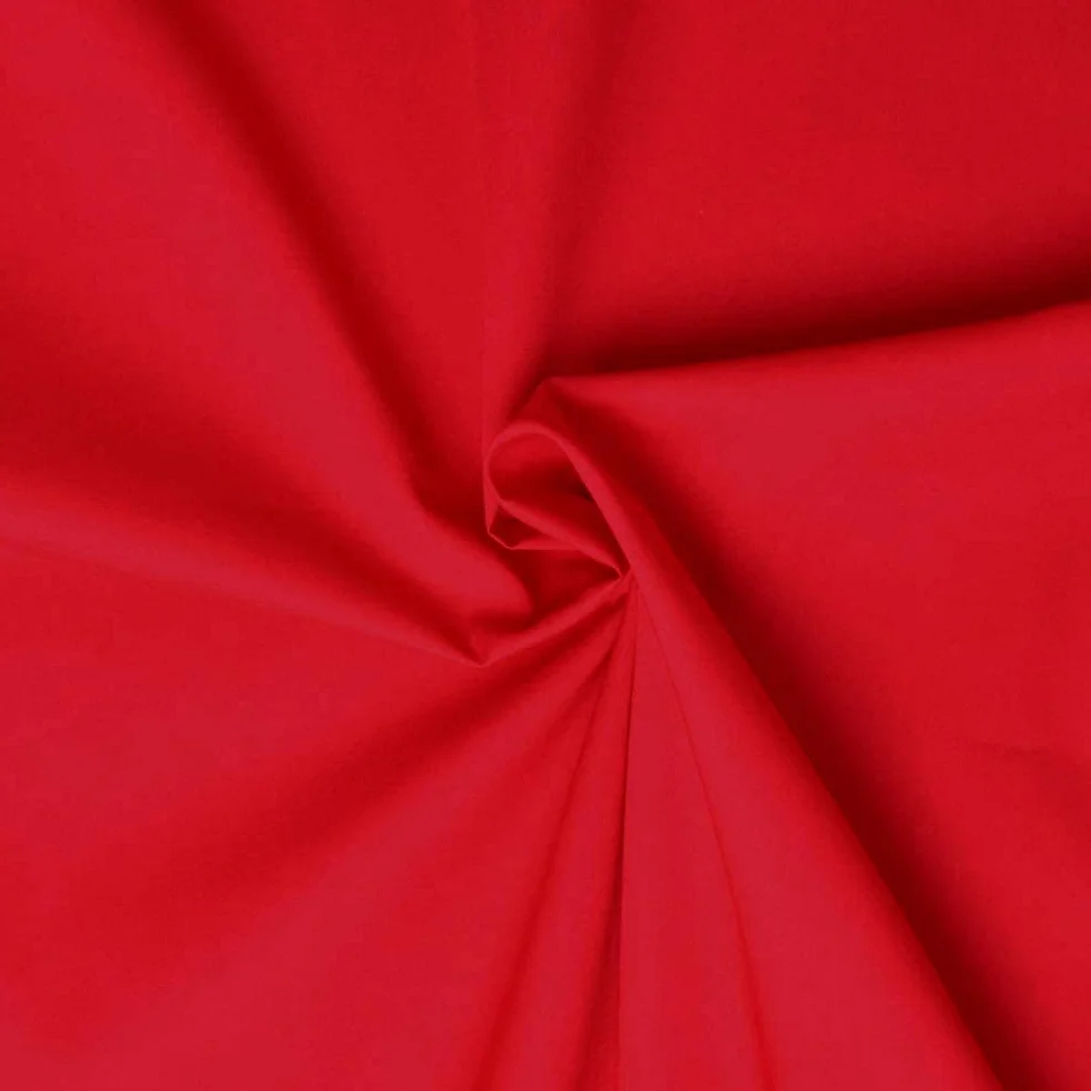 designers-factory Scampolo in tessuto popeline 100% cotone, 12 colori disponibili, tessuto in cotone, tessuto in popeline di cotone (1 m x 1,46 m, rosso)
