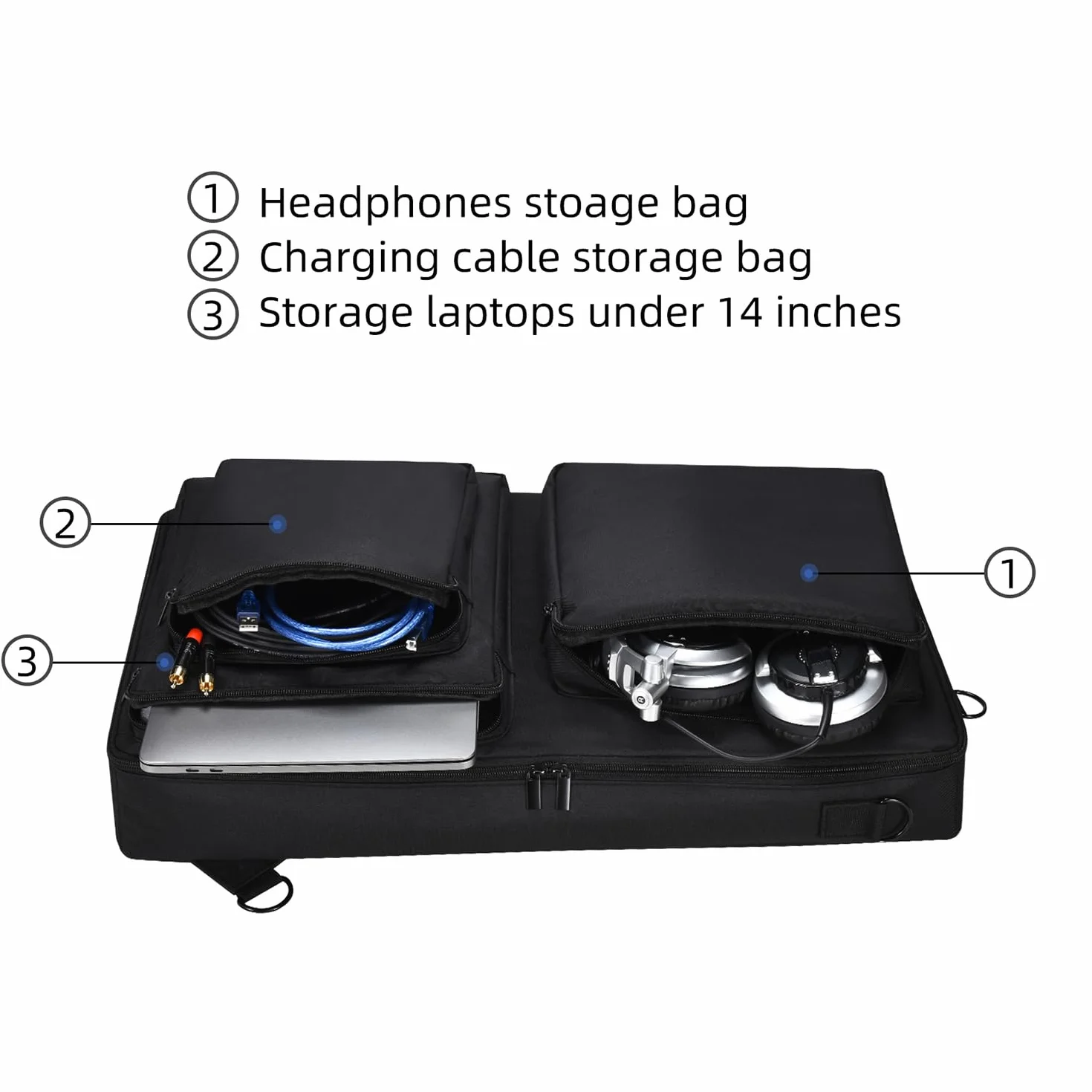 Borsa per Pioneer DJ DDJ-SR2/DDJ-SR,Custodia per Native Instruments Traktor Kontrol S4 Mk3,per Hercules Inpulse 500,Zaino da viaggio con borsa a tracolla per cuffie,tablet,cavo,CD