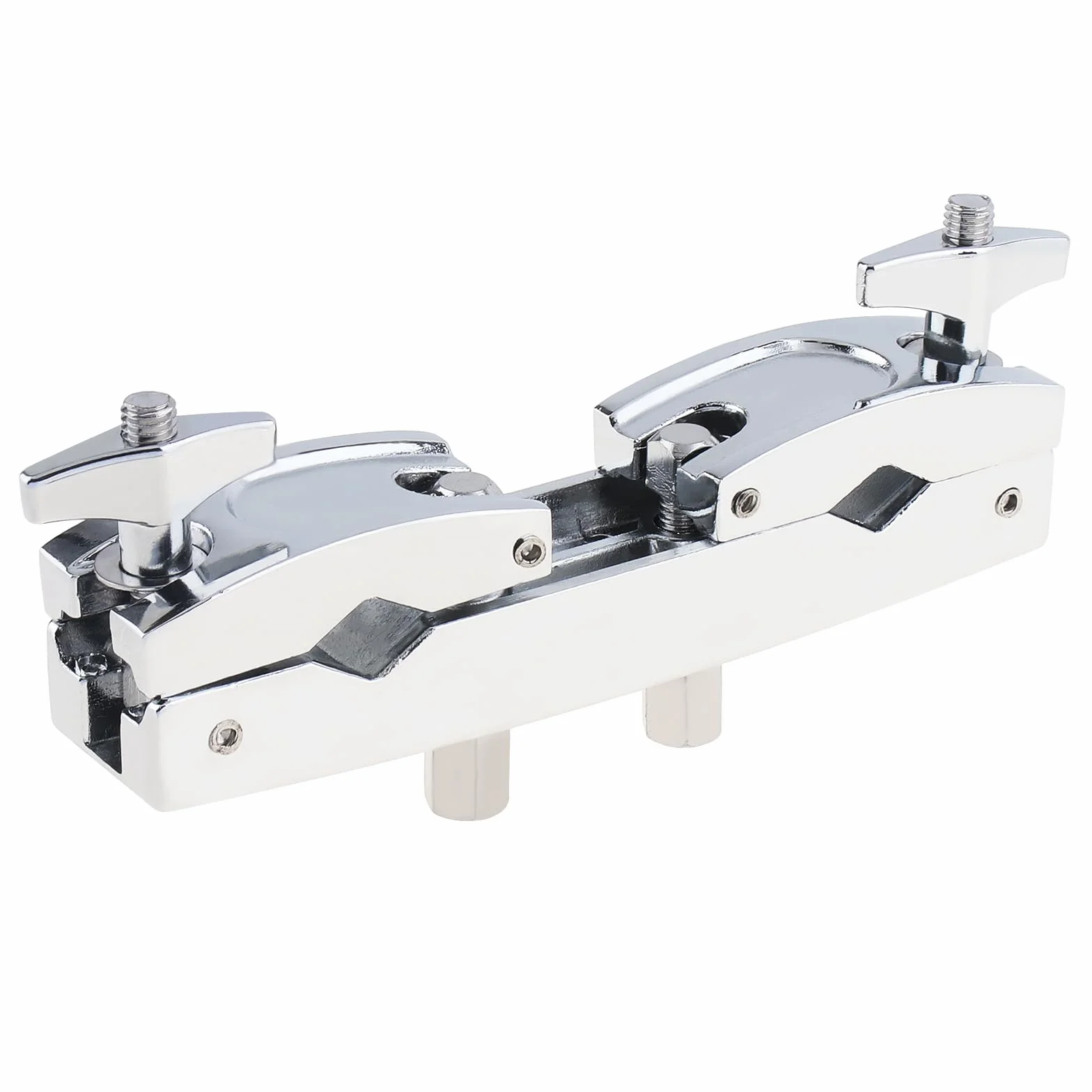 Supporto regolabile per piatti in acciaio inox, multi morsetto per tamburo, supporti e supporti per piatti, morsetto a doppia clip argento