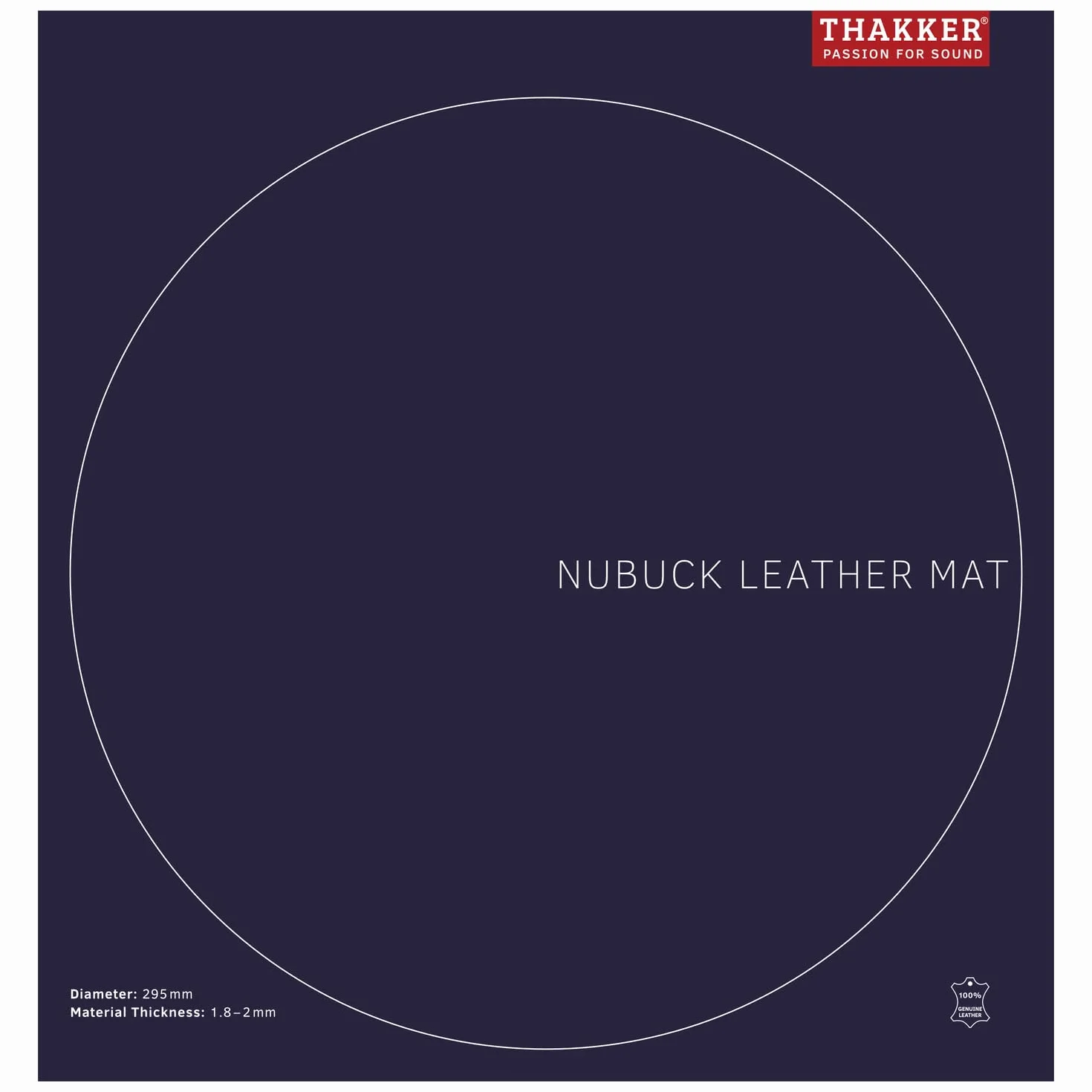 THAKKER Nubuck Leather Mat - Royal Red - Tappetino per Giradischi in Vera Pelle Nubuck - Rosso | 1,8-2 mm di Spessore | 295 mm di Diametro | più Calore | più dinamica
