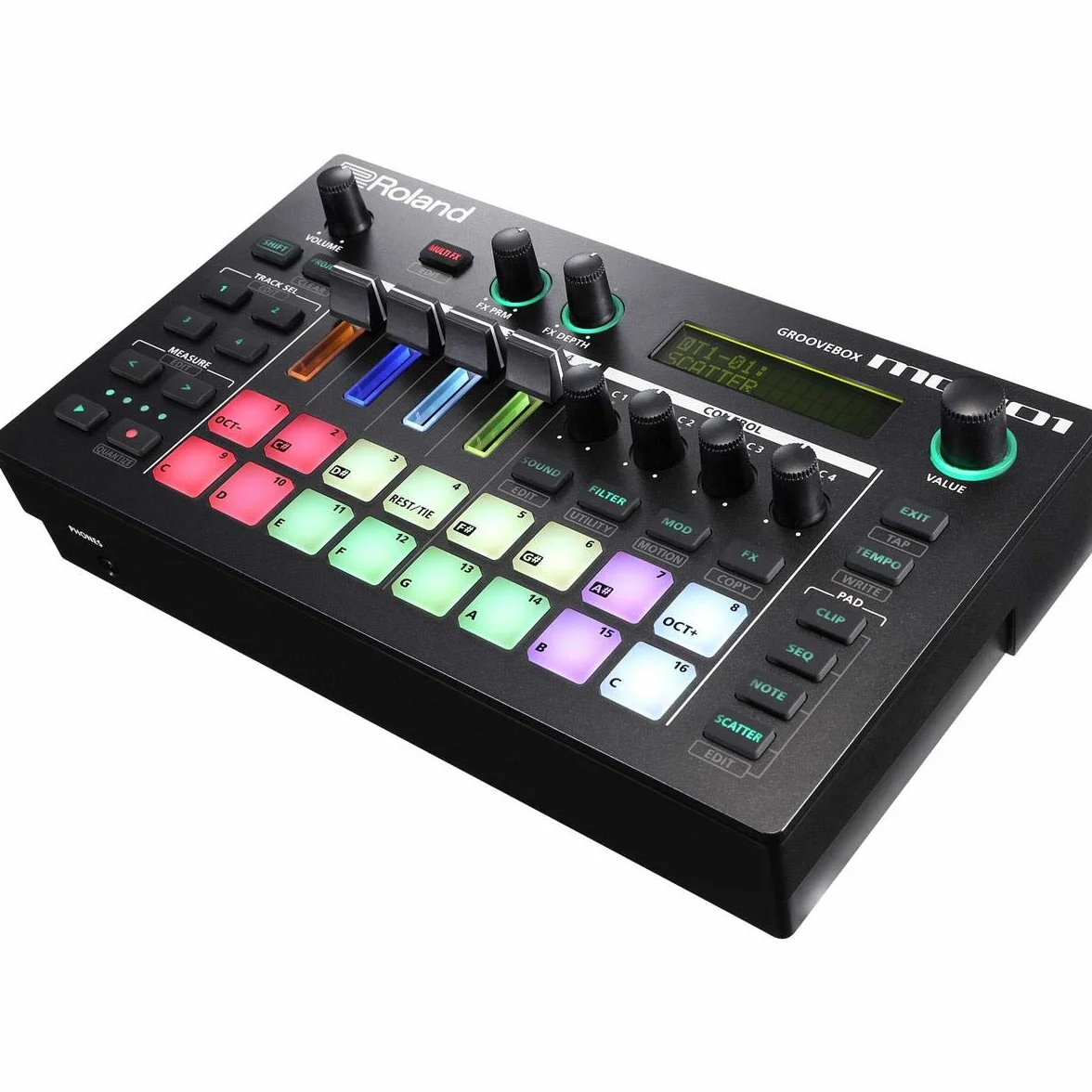 Roland MC-101 AIRA DJ Groovebox - Studio di produzione tascabile, versione portatile compatta a quattro tracce