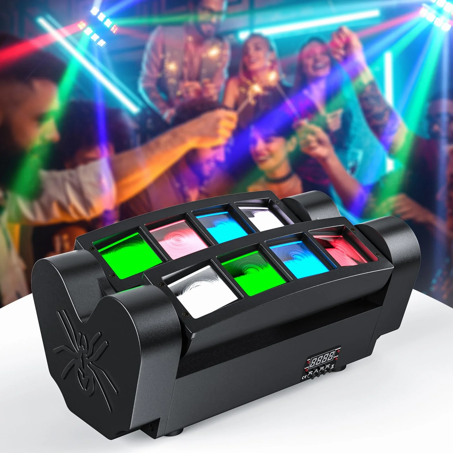 UKing Luce da discoteca 60W DMX512 RGBW4 en 1 Lampada di scena Comando vocale illuminazione DJ serata di festa Bar Club Party