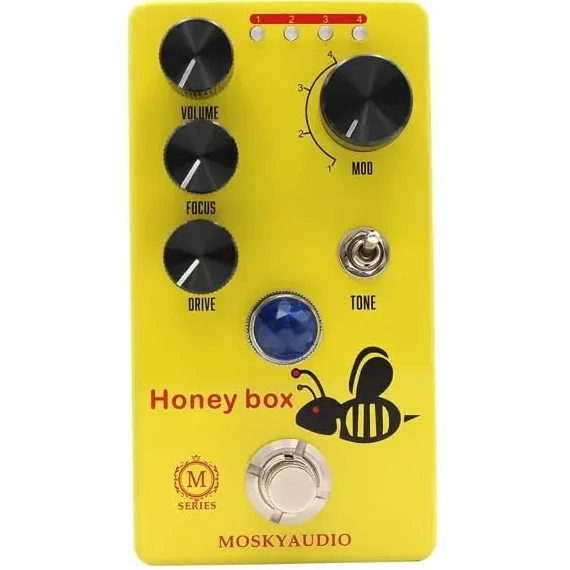Mosky Honey Box - Pedale Overdrive a 4 modalità basato su Sweet Honey, True Bypass