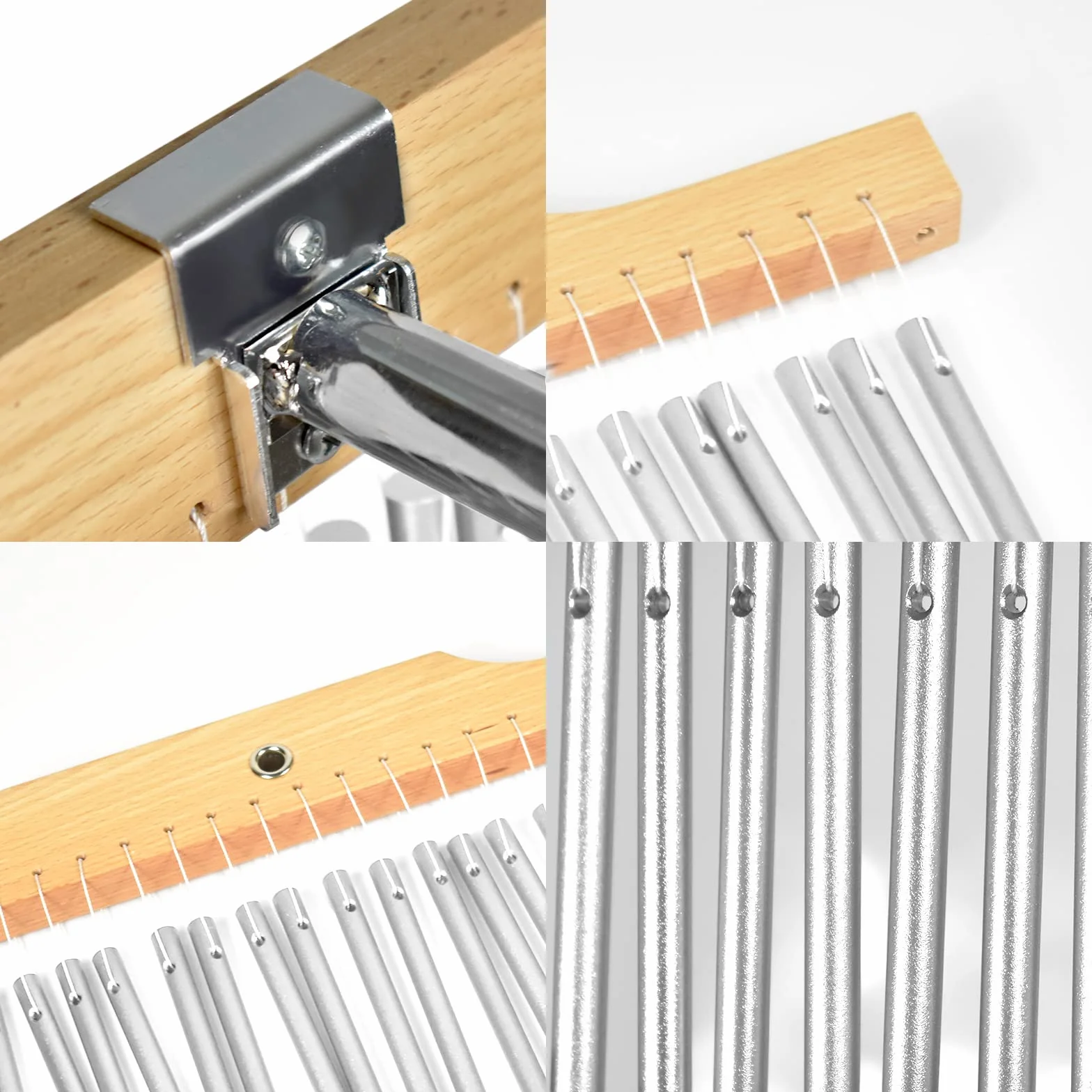 ENNBOM Carillon da bar con supporto regolabile 25 note 36 note a fila singola Wind Chime strumento a percussione musicale (25 note, argento satinato)