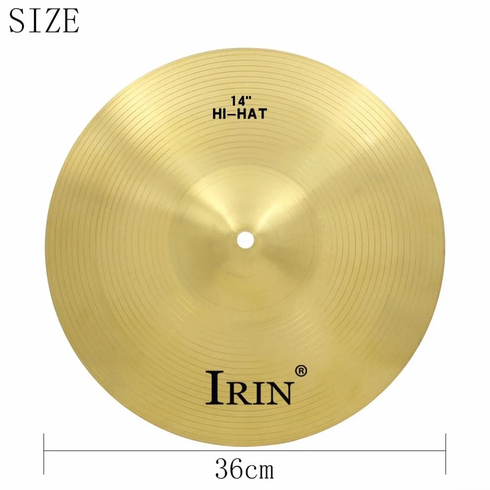 Piatto da percussione in ottone per percussioni Splash Crash Hi-Hat per principianti e professionisti (35,6 cm) (35,6 cm)