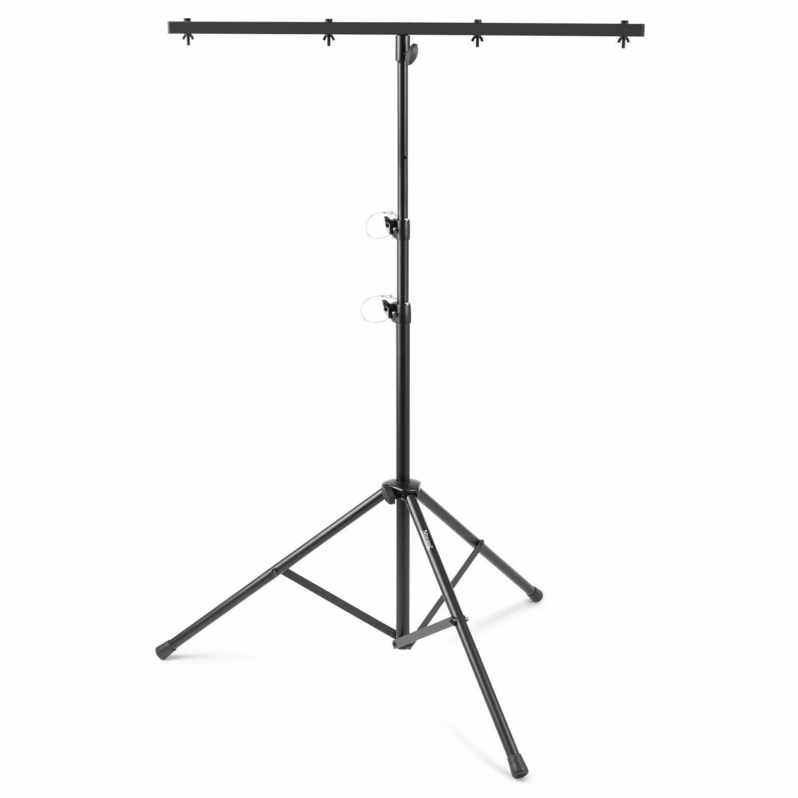 Beamz LS25T - Treppiede Luce DJ con Asta T, Regolabile in Altezza 120-275 cm, 25 kg, Nero, Metallo, Caucciù