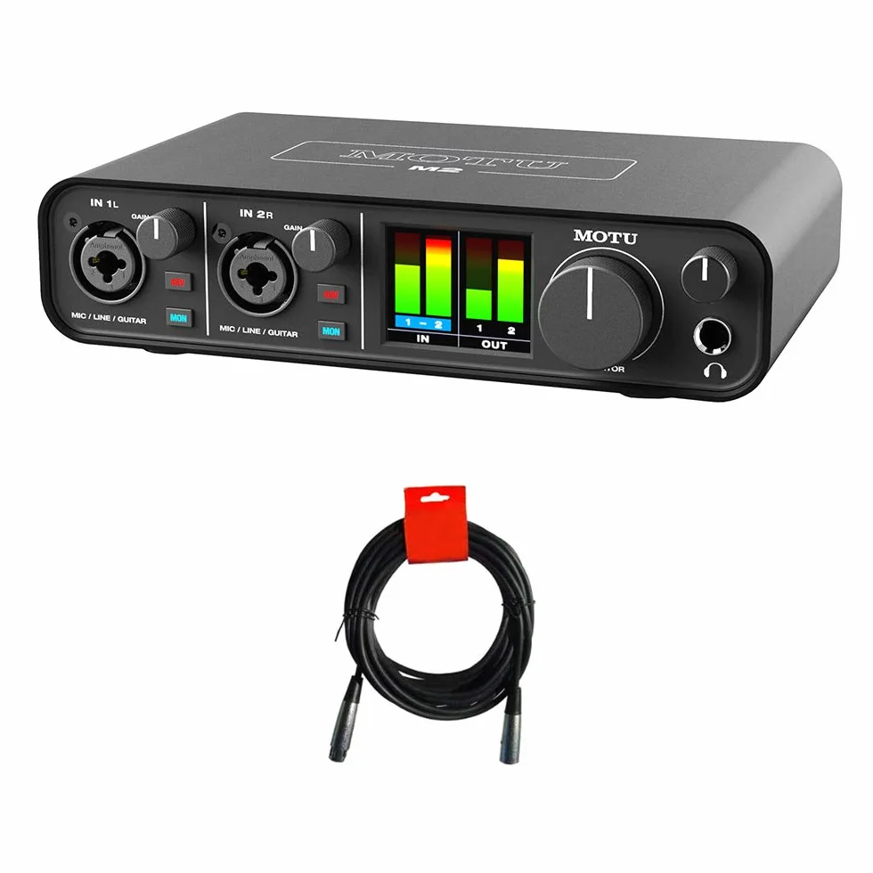 Motu Interfaccia audio USB-C M2 2x2 con cavo XLR-XLR Bundle