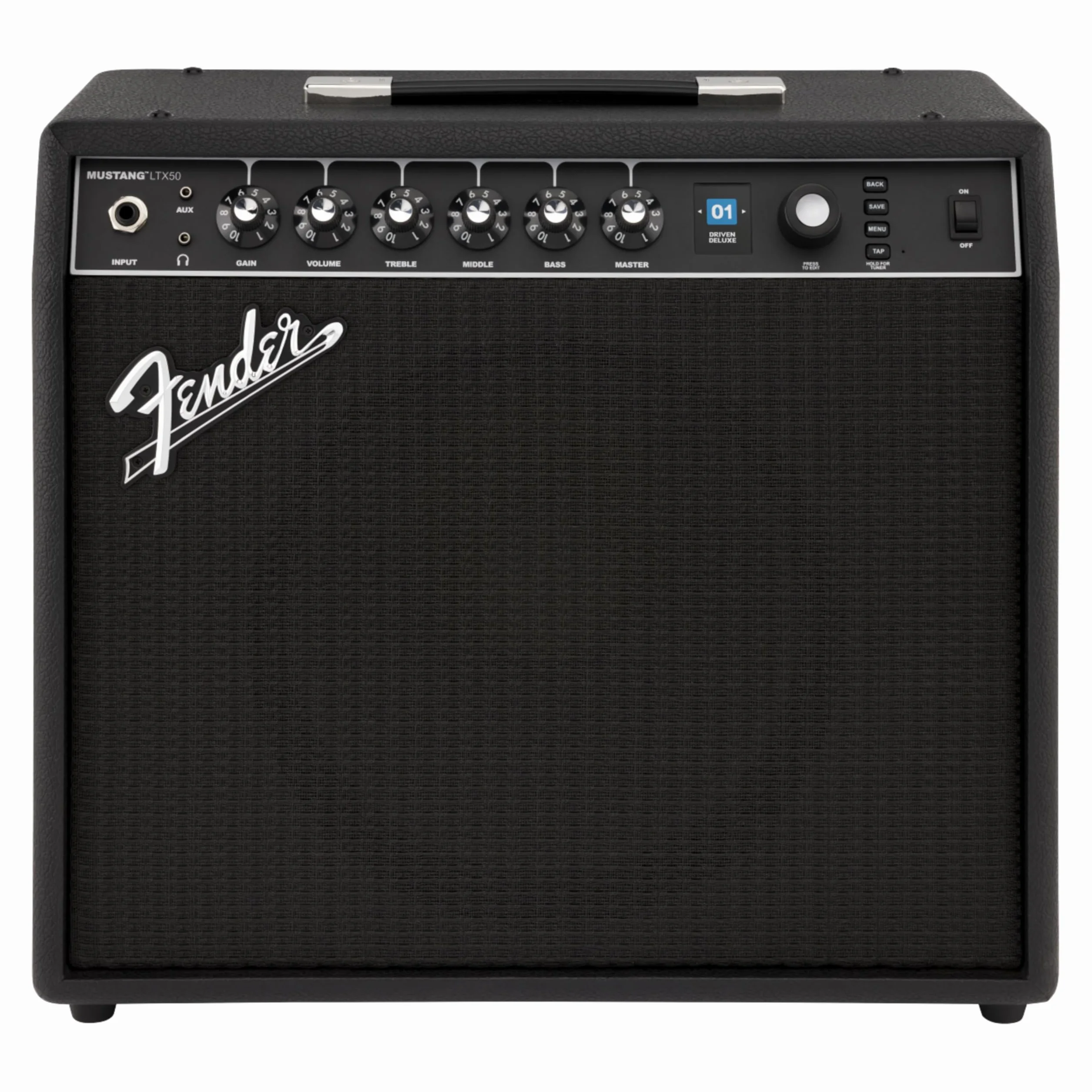 Amplificatore combo per chitarra Fender Mustang LTX50, 50 W con suoni versatili, 100 preset, 50 tipi di amplificatori ed effetti, interfaccia utente semplice