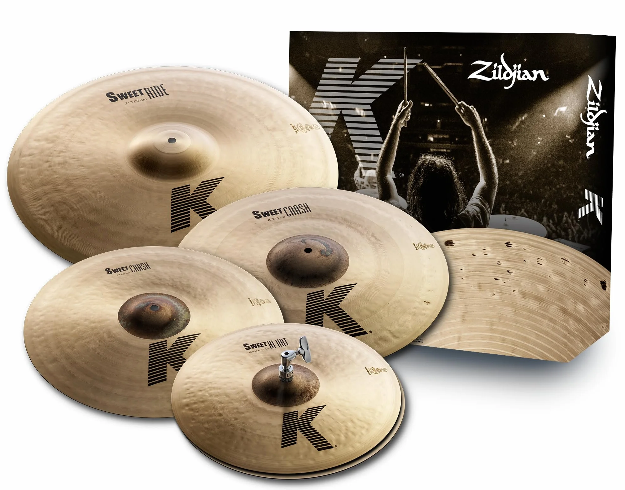 Zildjian - KS5791-K Sweet Cymbal Pack, Set di Piatti per Batteria, Piatti inclusi HiHat da 15" - Crash da 17" - Crash da 19" - Ride da 21"