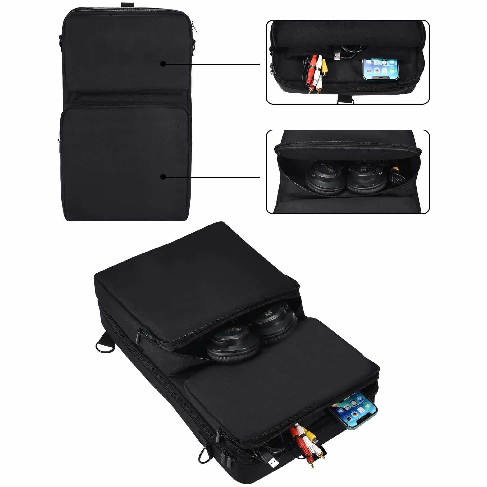 Custodia Cassa Borsa portatile Tracolla Zaino per Pioneer DJ DDJ-FLX4/DDJ-400 DJ/DDJSB3,per Roland DJ-202,per Hercules Inpulse 300,per Native Instruments TRAKTOR Kontrol S2 DJ Controller