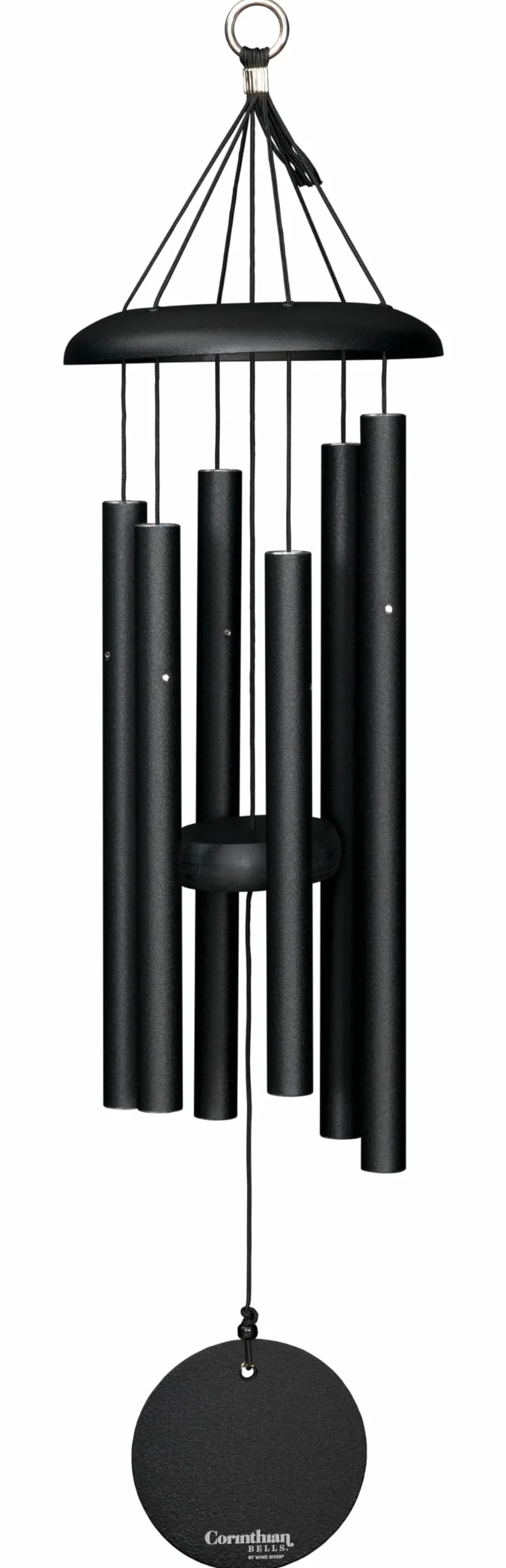 Corinthian Bells by Wind River -Campanello a vento, per patio, cortile, giardino, decorazione esterna, campanello in alluminio, prodotto negli Stati Uniti, 68,6 cm, nero
