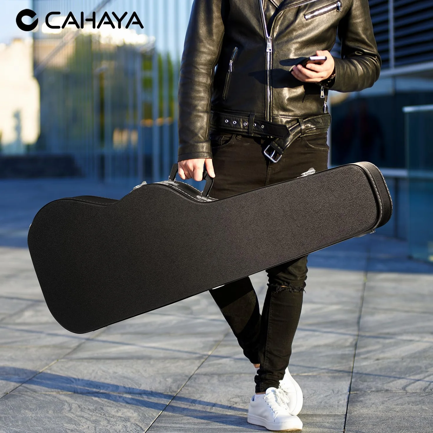 CAHAYA Custodia Rigida per Chitarra Elettrica Brosa per Chitarre Elettriche ST Astuccio con Imbottitura Spessa di 25mm con Serratura e 2 Chiavi CY0343