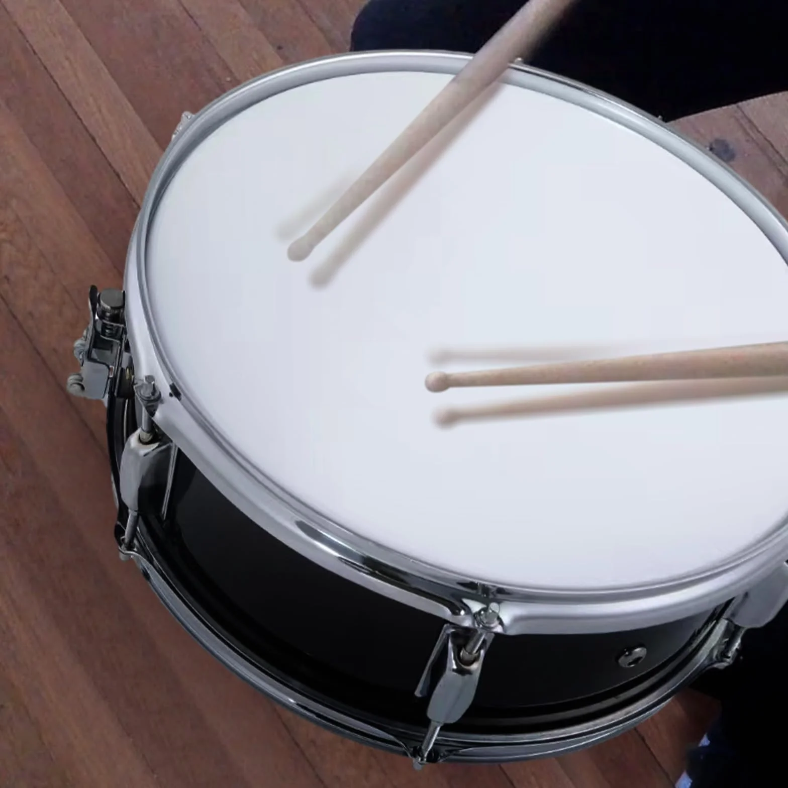Rullante da 12 pollici con bacchette Tracolla Chiave Strumento a percussione per studenti principianti Rullante da marcia Set portatile di rullante(Ferrous)