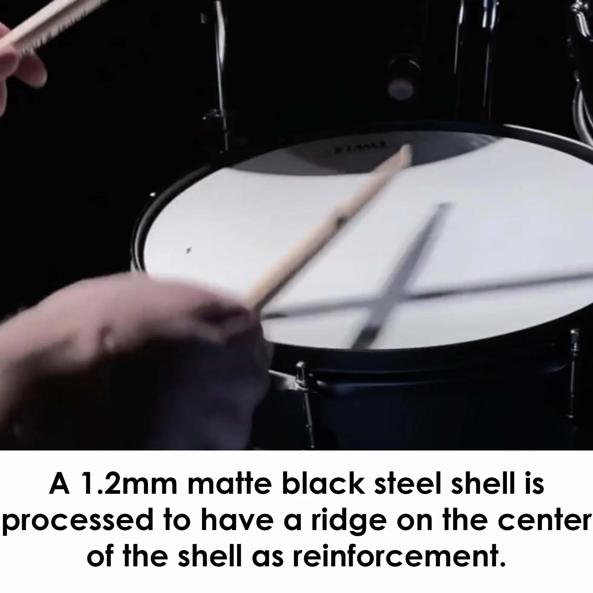 Tama BST1465BK Metalworks Black Steel Snare 14"x6,5" - Rullante