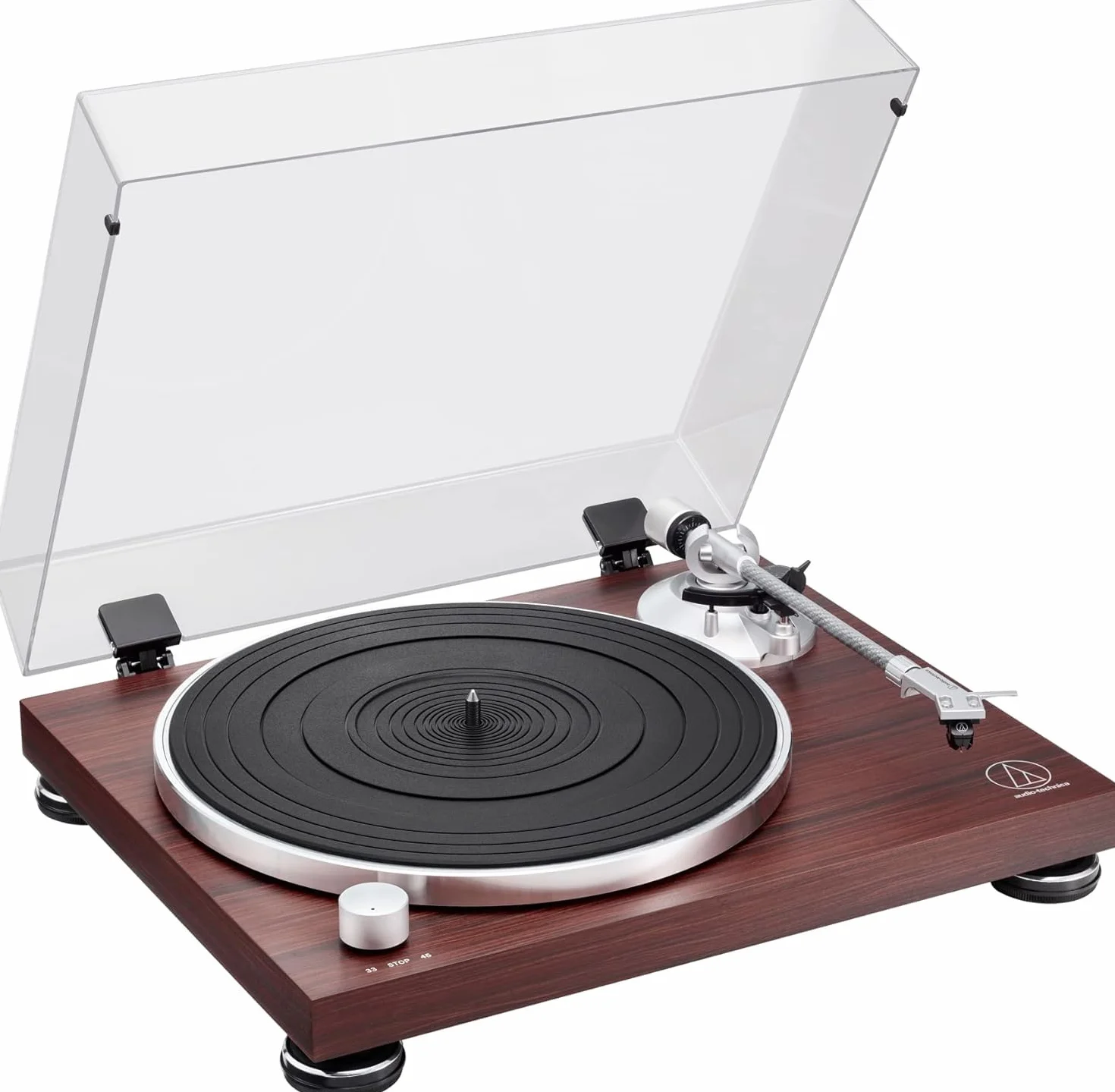 Audio-Technica LPW50BTRW Giradischi Wireless con Trazione a Cinghia Palissandro