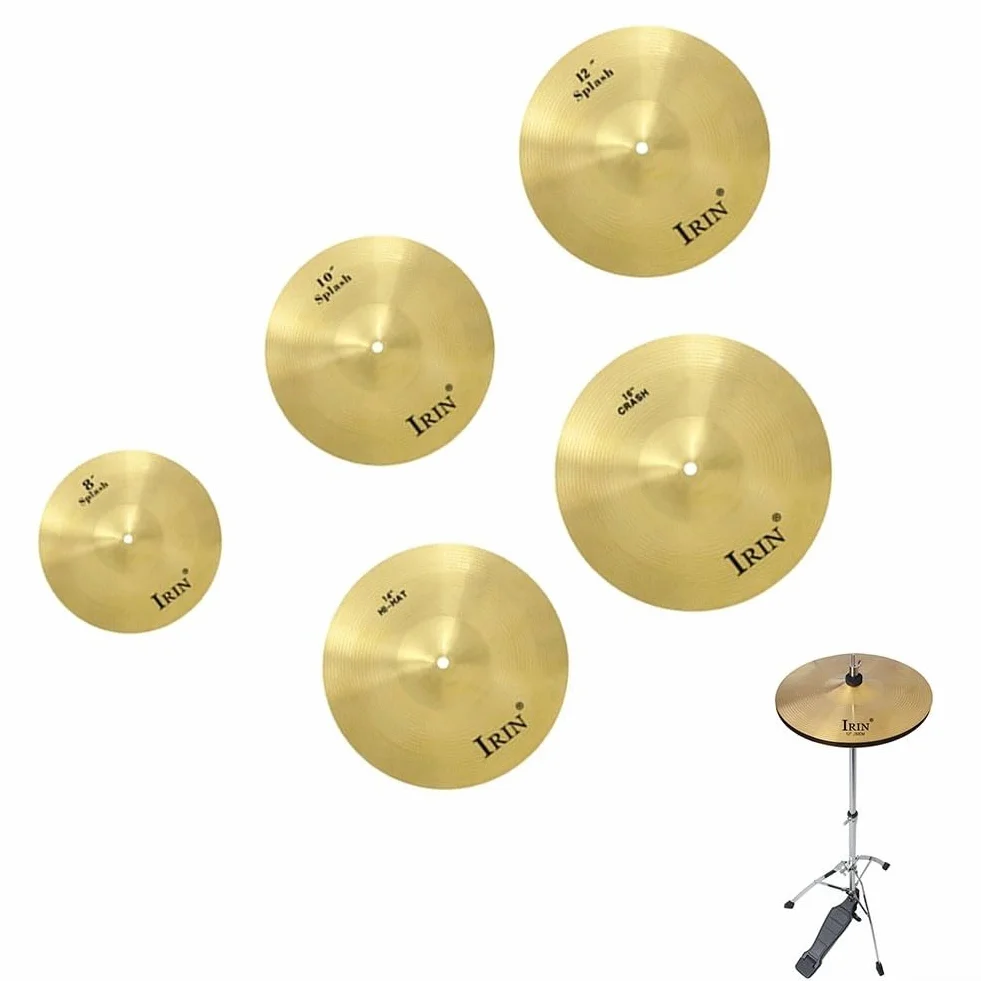 Piatto da percussione in ottone per percussioni Splash Crash Hi-Hat per principianti e professionisti (35,6 cm) (35,6 cm)
