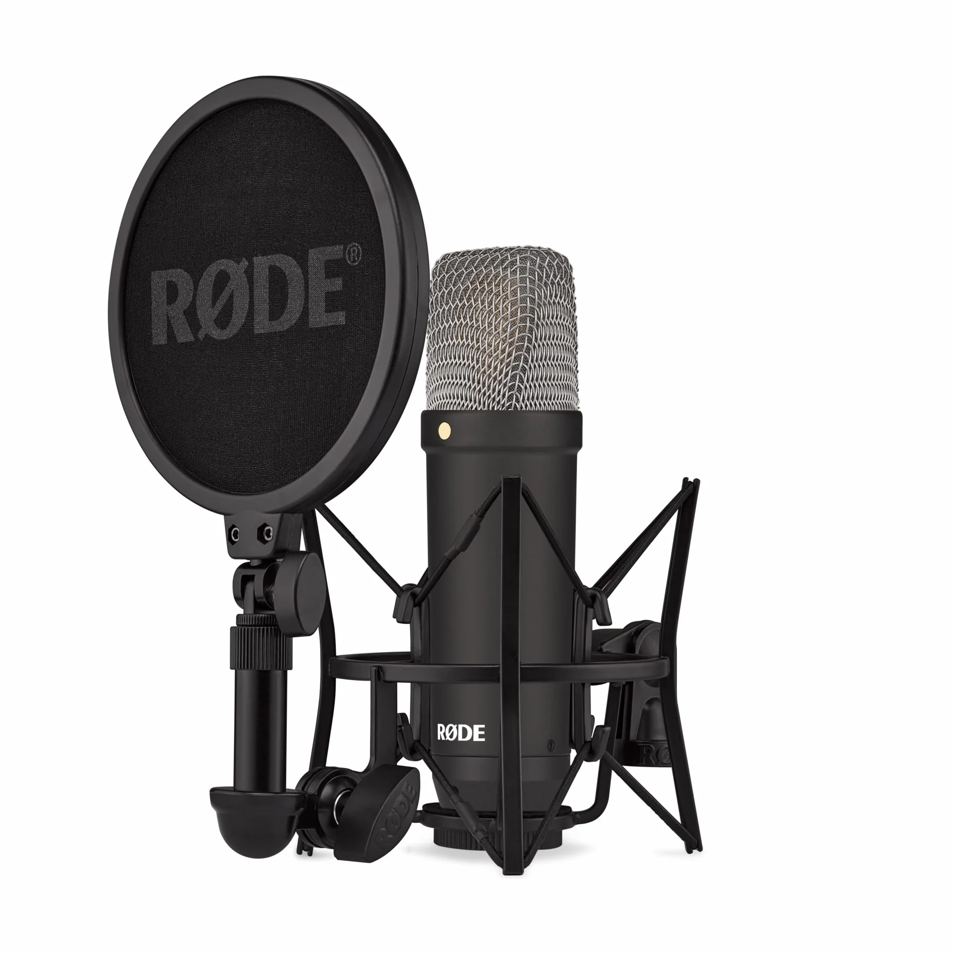 RØDE NT1 Signature Series, mikrofon kondensacyjny z dużą membraną, amortyzator, filtr pop, kabel XLR do nagrywania wokalu, streamingu i podcastów (Czarny)
