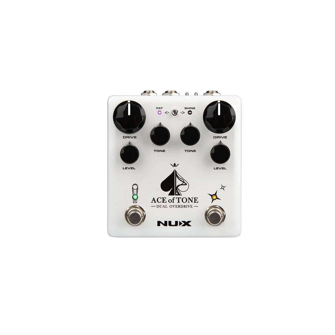 NUX Ace of Tone - Pedale Overdrive Dual Stacked, NDO-5, colore: Bianco