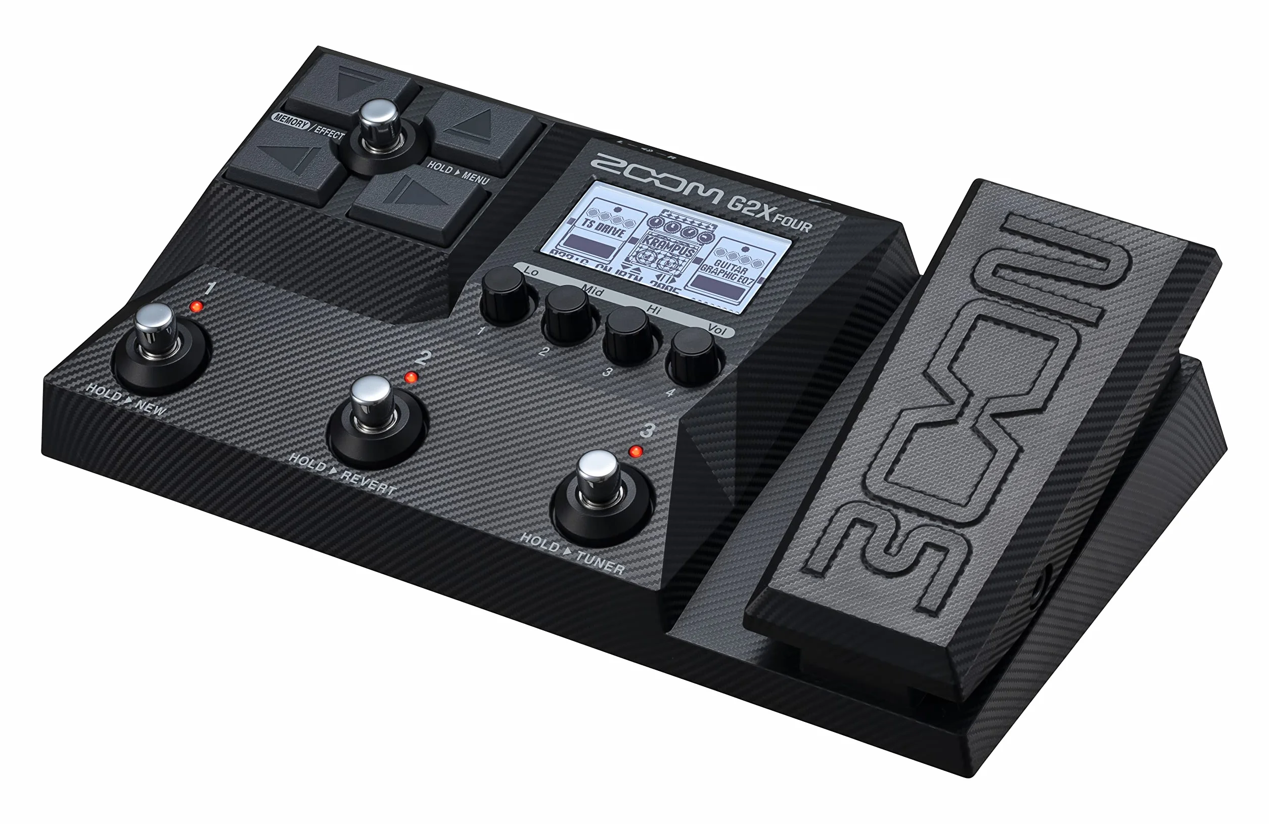 Zoom - G2X FOUR - Pedaliera multieffetto per chitarra con pedale di espressione, IR multistrato, oltre 75 effetti incorporati, looper, sezione ritmica, sintonizzatore, interfaccia audio, leggero