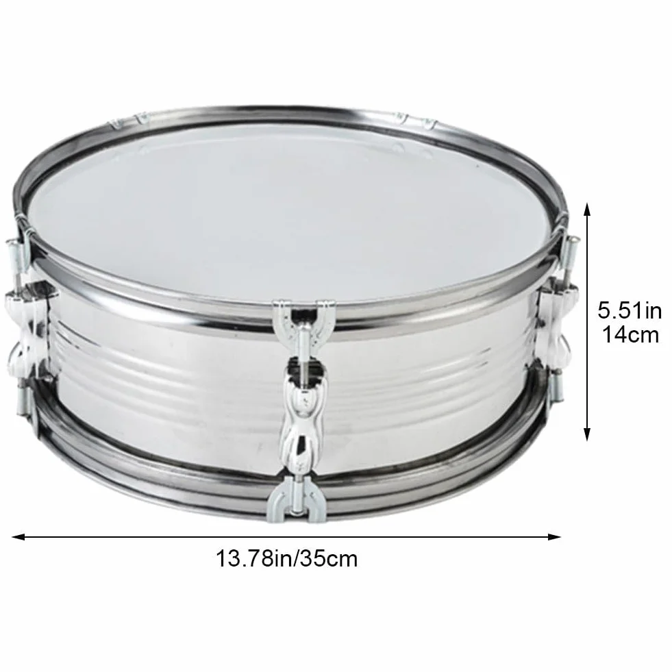 Set Rullante 13 Pollici con Tracolla Regolabile - Tamburo Marcia a Percussione con Bacchette per L'apprendimento della Musica E L'esecuzione di Strumenti Musicali a Percussione