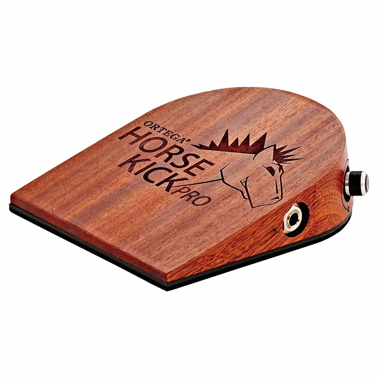 Ortega Guitars Digital Stomp Box – Pedale Effetto per Chitarristi, Cantanti, Cantautori – Sample di Percussioni Digitali – Legno di Sapele, Natural (HORSEKICKPRO)