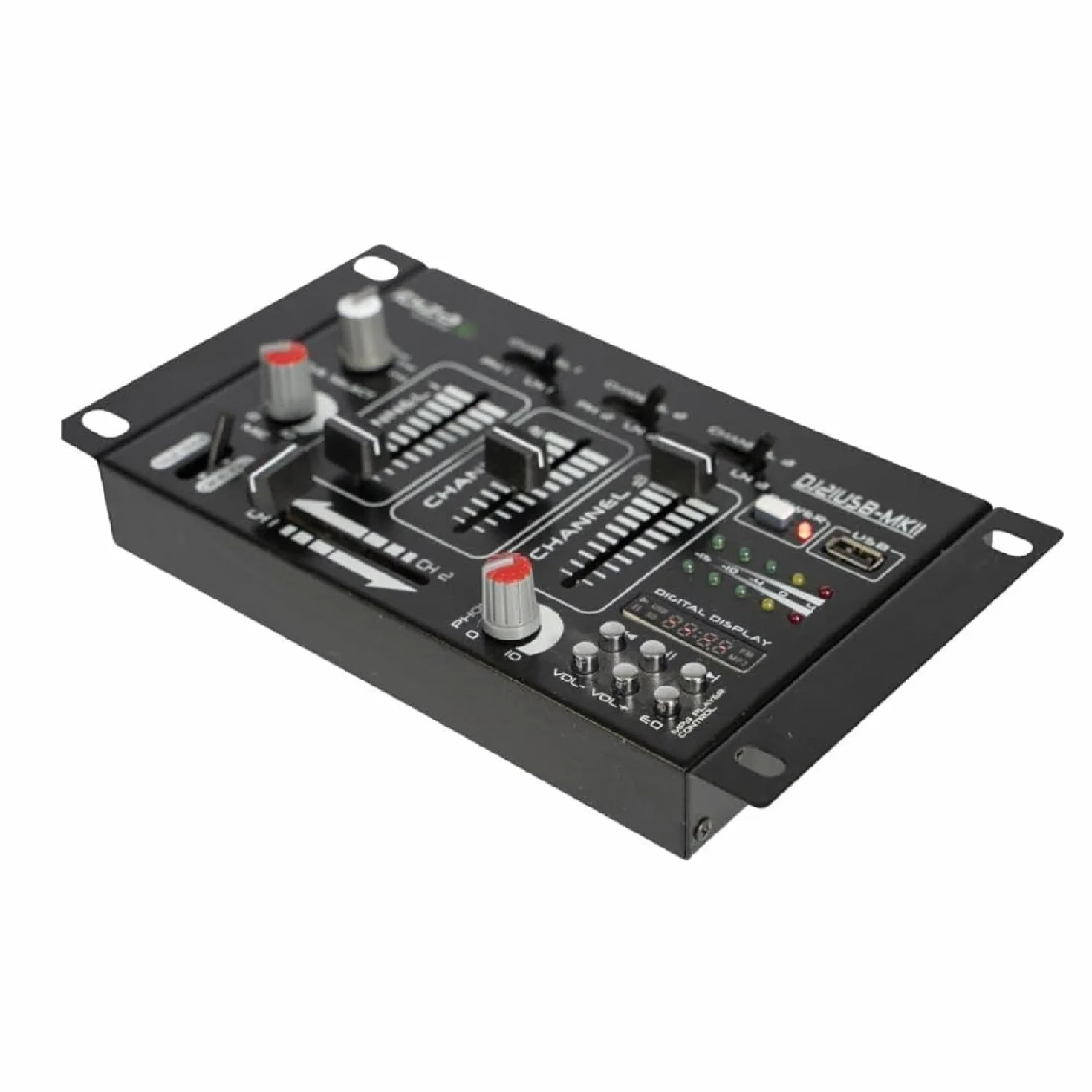 Ibiza - DJ21USB-MKII - Mixer a 4 vie/7 canali con vari ingressi - USB - Nero