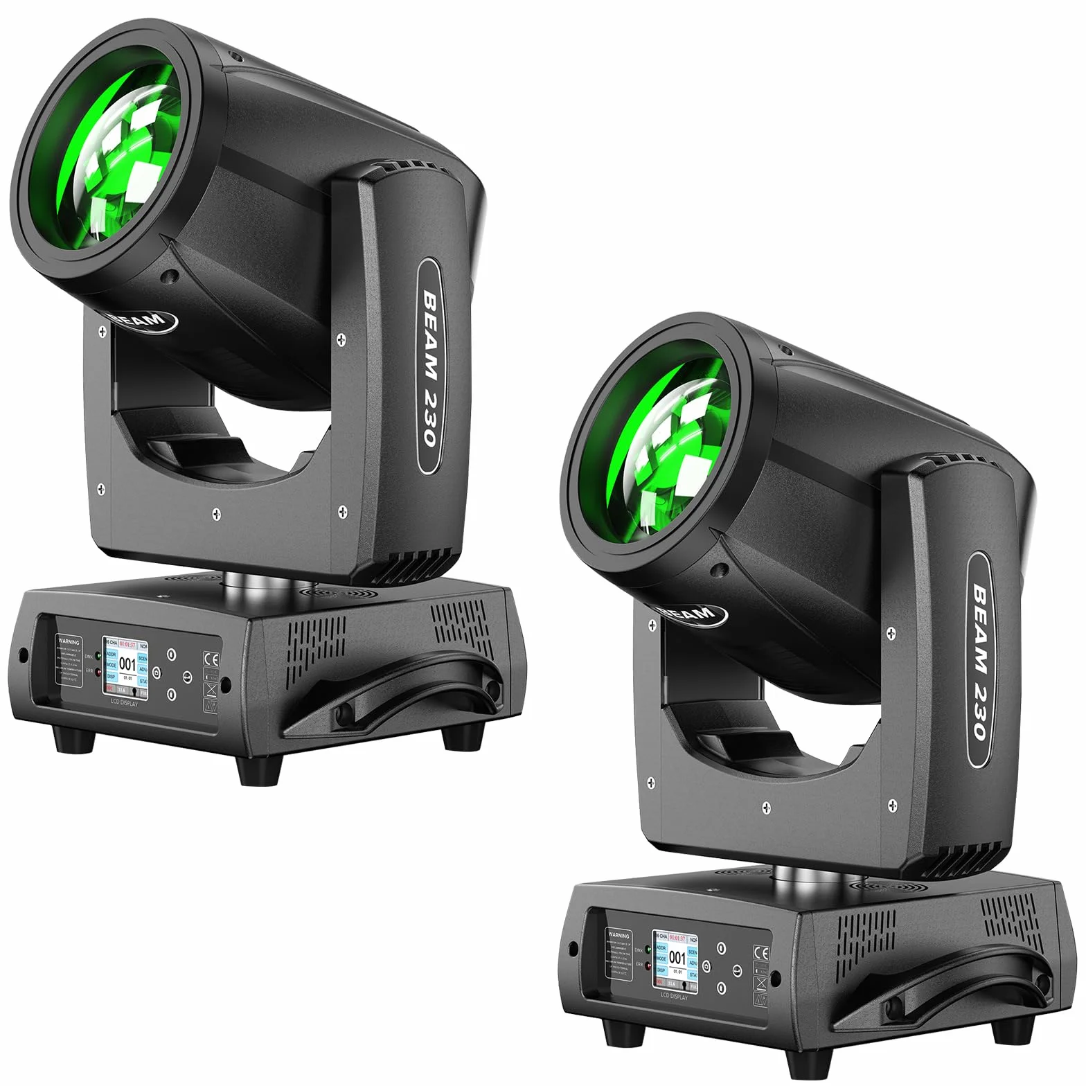 230W 7R LED Moving Heads, DMX512 Disco Stage Spot Beam with 24 Prism 4 Modes Control Light Party for Wedding DJ Party Live Band Show (2 Piece)