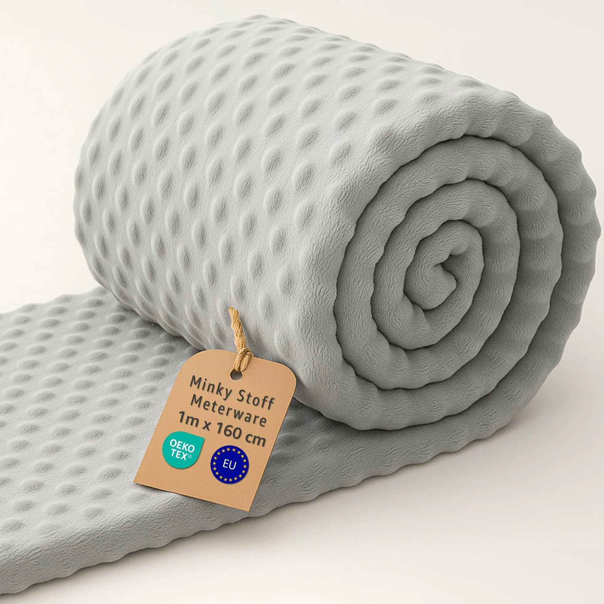 Tessuto minky al metro 1 M - Stoffa morbida per cucito creativo decorazione Ideale per abbigliamento coperta plaid accessori e progetti sartoriali fai da te Oeko-Tex Grigio chiaro