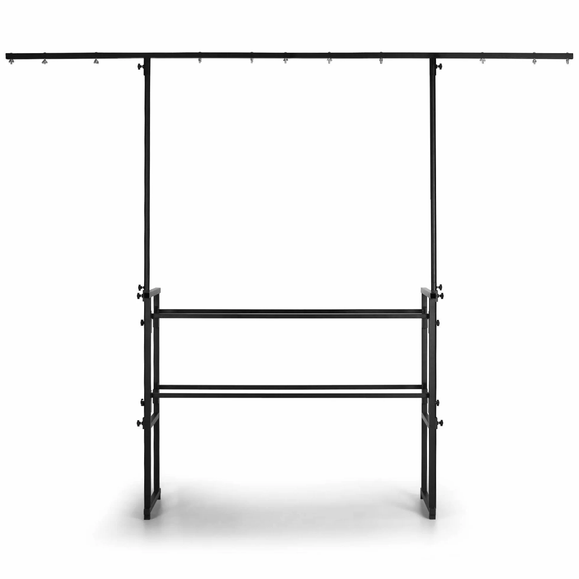 Audibax DS10 - Supporto Traverse per luci da discoteca - Altezza regolabile della barra T da 211 a 251 cm - Supporto per illuminazione con 11 punti di presa per luci - Piedini in gomma antiscivolo