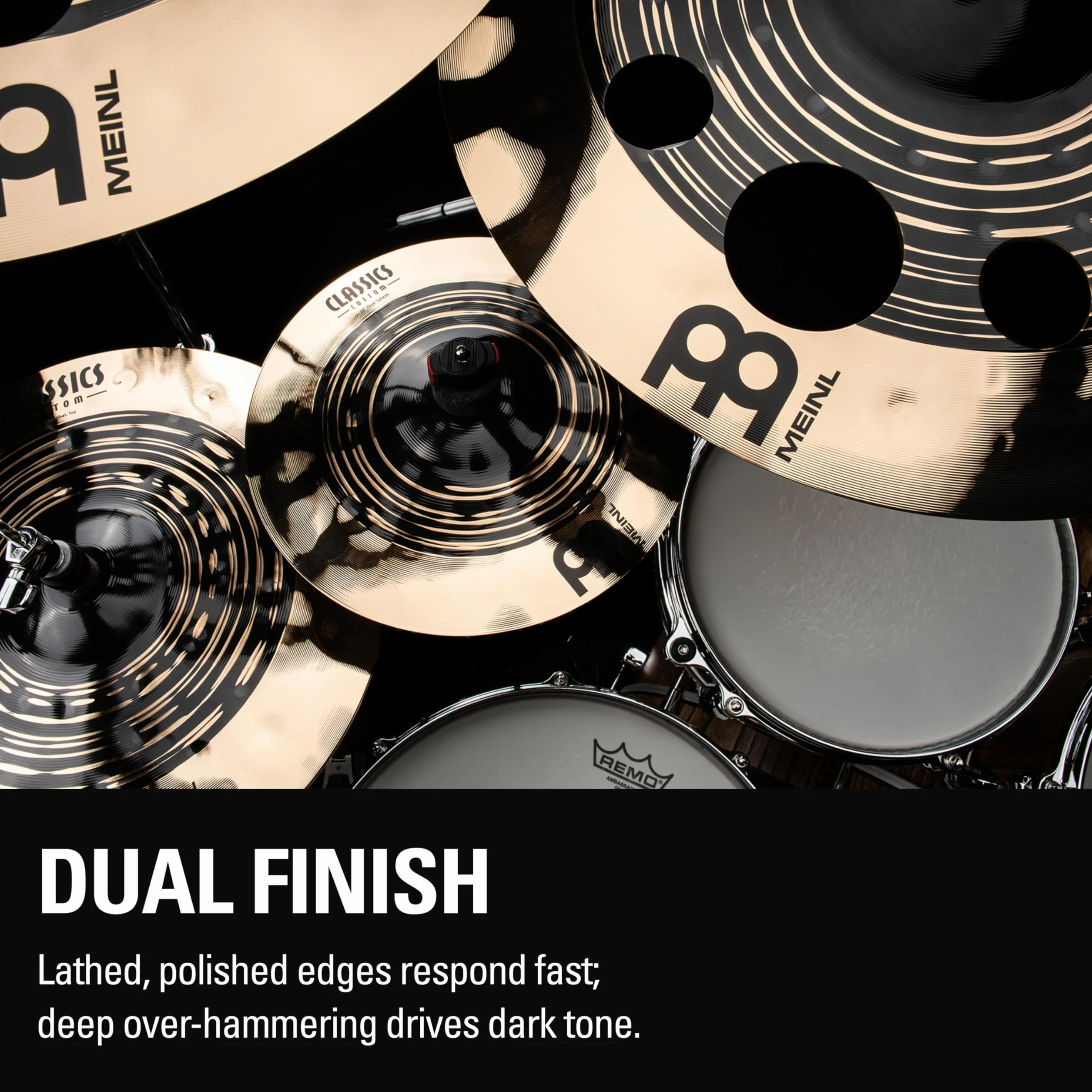 Meinl Cymbals Classics Custom Dual Piatto Splash 10 pollici (25,40cm) per Batteria - Bronzo B12, Finitura Scura e Brillante - Prodotto in Germania (CC10DUS)