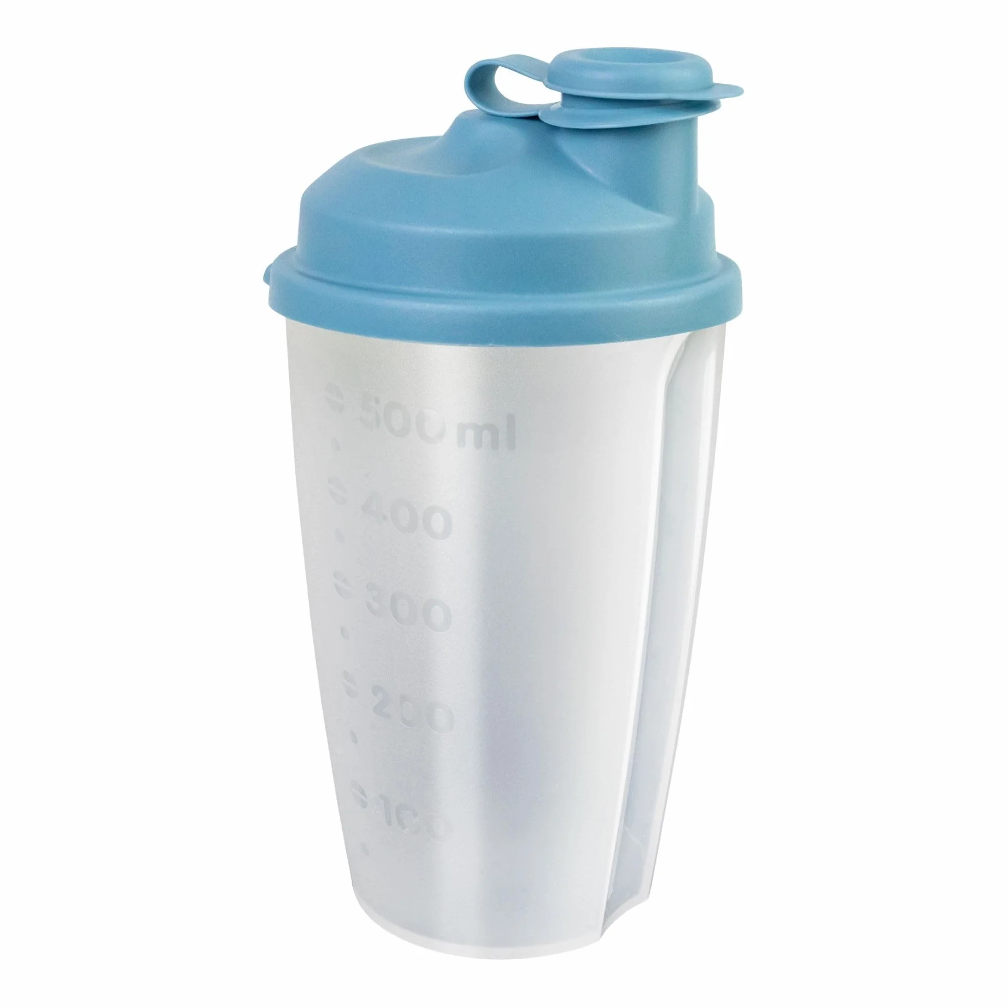 Westmark Shaker per Condimenti con Scala Graduata, Disco Rimovibile e Bocchetta Richiudibile, Capacità 0.5 L, Plastica, Senza BPA, Mixery, Colore Traslucido e Blu, 2435227B