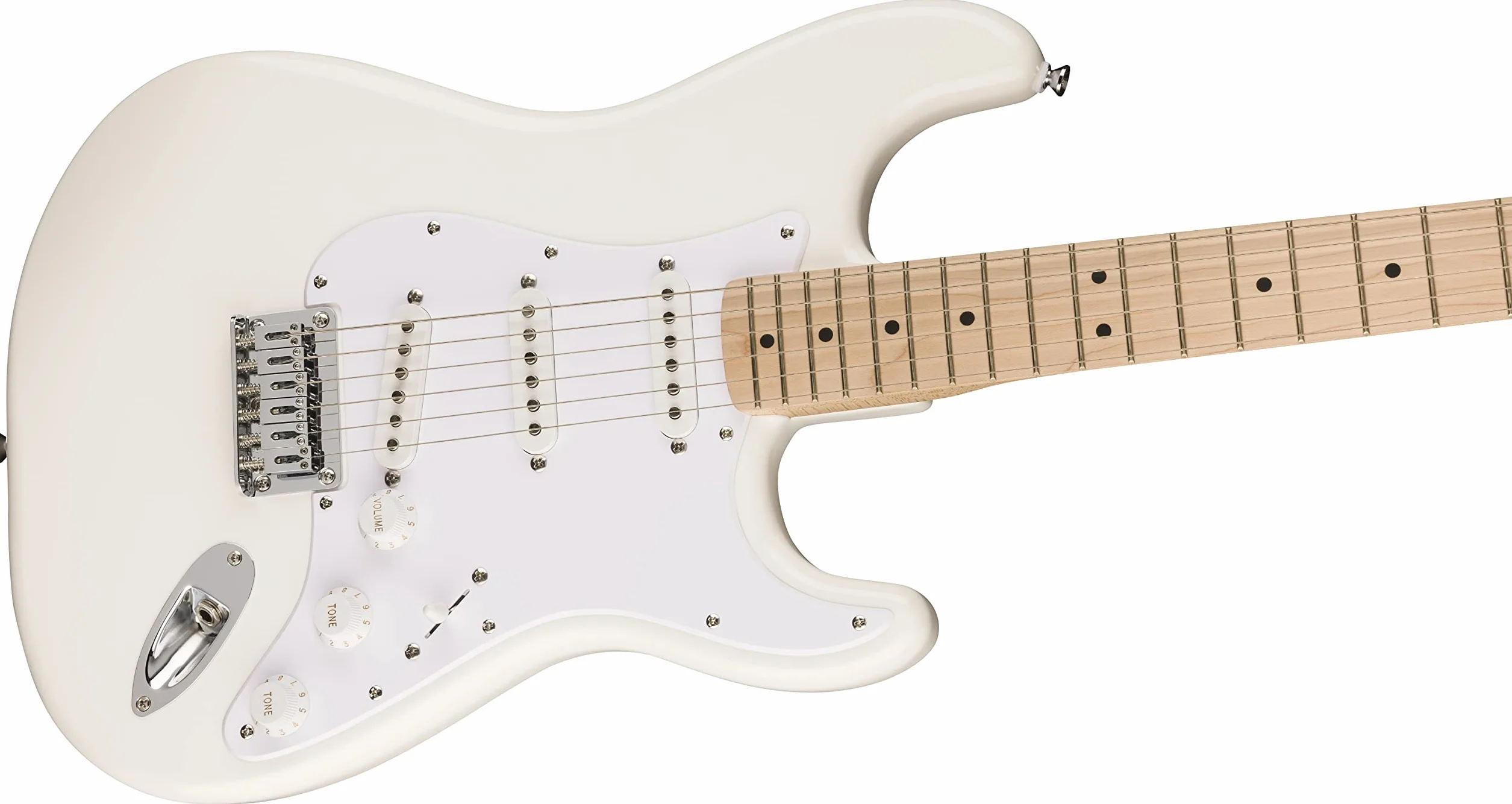 Squier by Fender Sonic Stratocaster HT – Chitarra Elettrica, Maple Fingerboard, Arctic White, Pickguard Bianco, Include Lezioni Fender Play