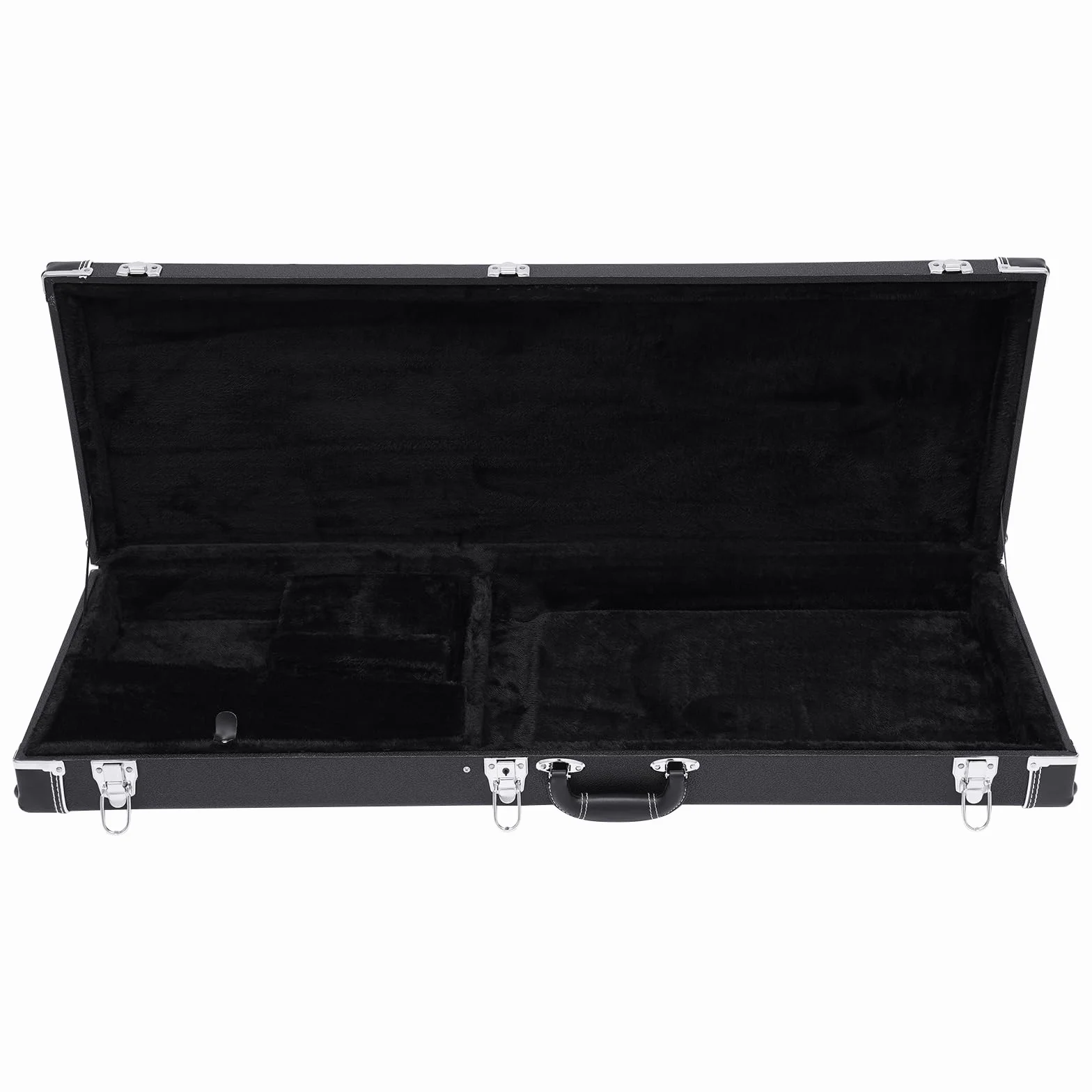 Custodia rigida per chitarra elettrica, pieghevole, rettangolare, in legno, con serratura e manico per chiavi, fodera morbida, ideale per la maggior parte delle chitarre elettriche, 105 x 36 x 11 cm