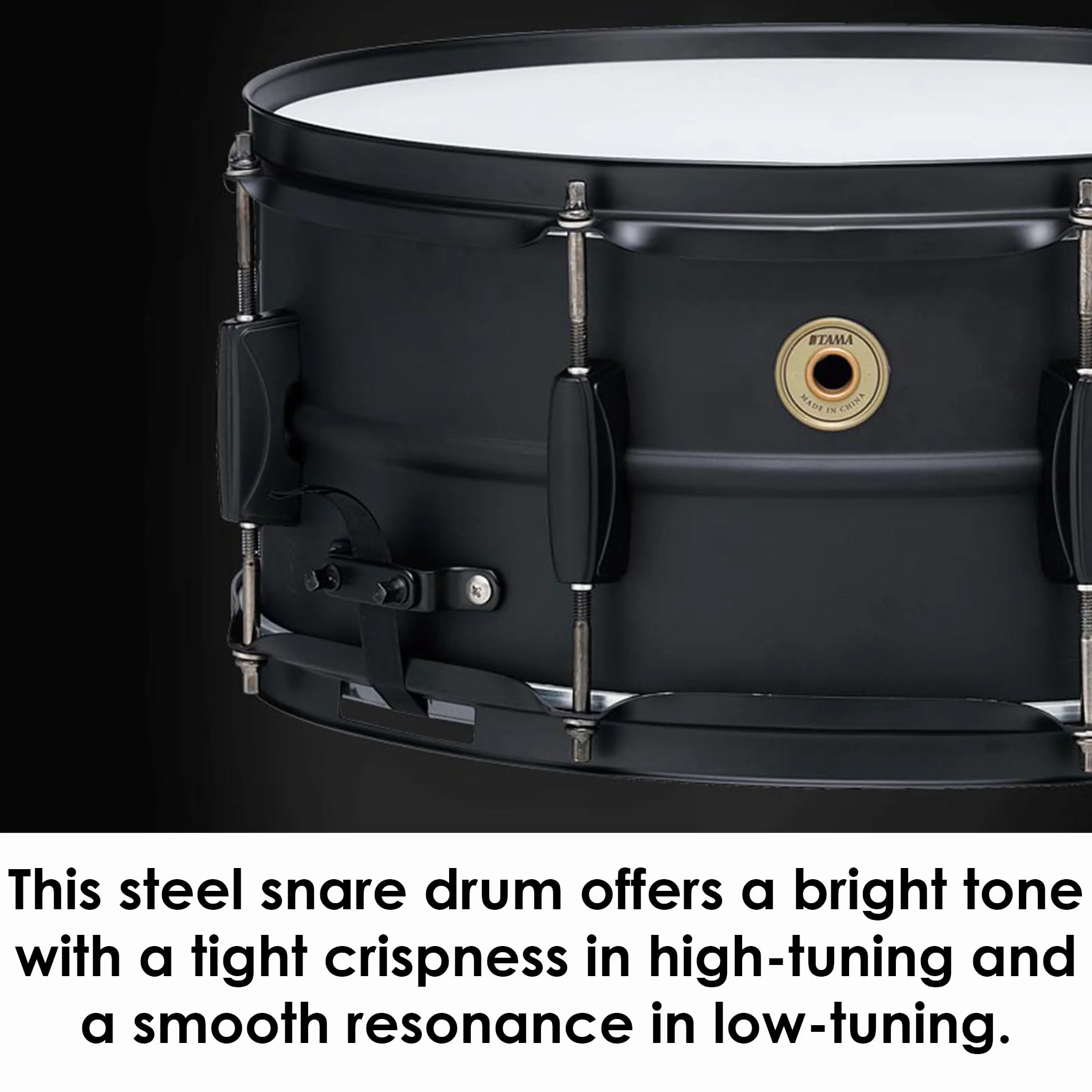 Tama BST1465BK Metalworks Black Steel Snare 14"x6,5" - Rullante