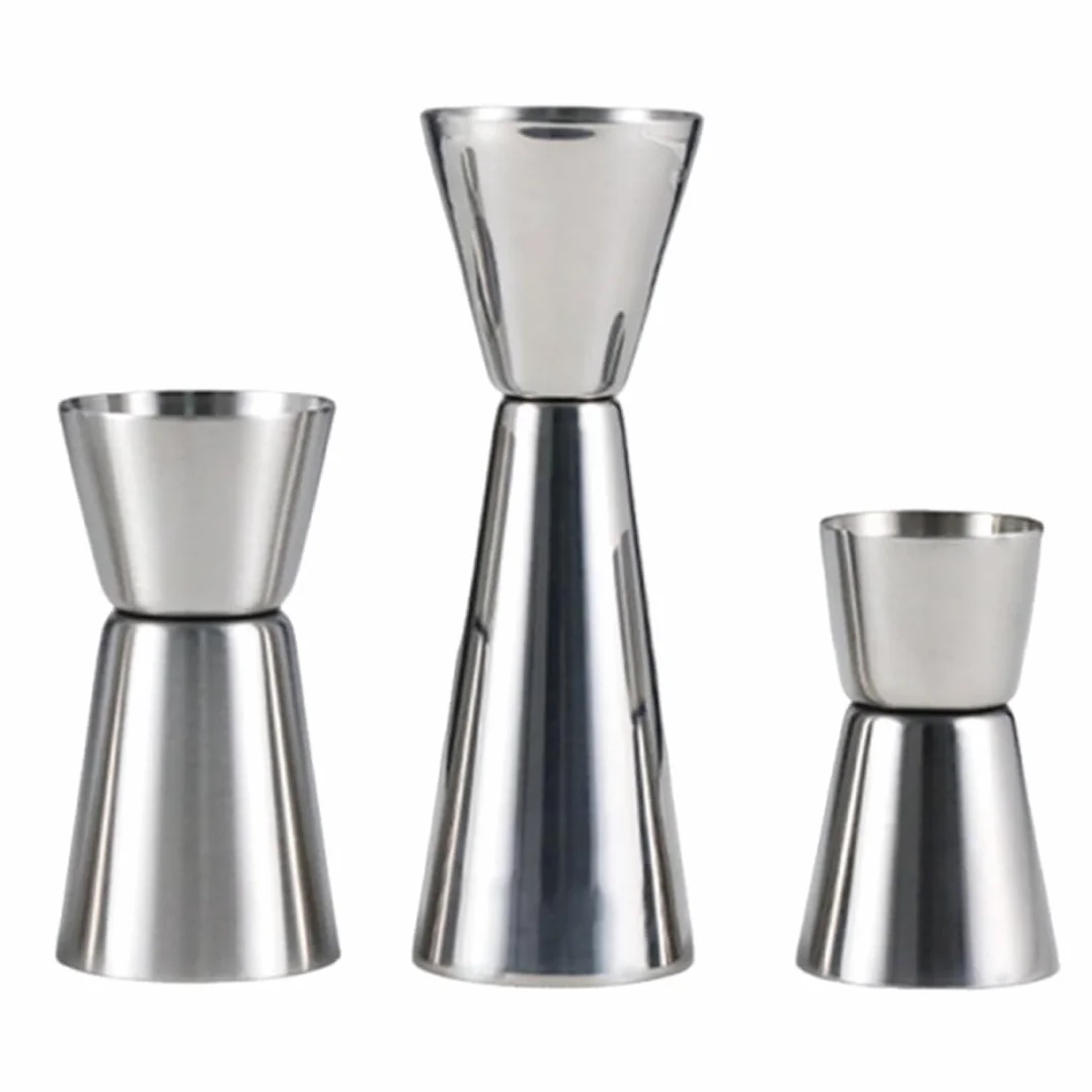 Dosatore Misurino Doppio per Cocktail, 3 Pezzi, Misurino per Bevande Barista, Misurino in Acciaio Inox a Doppia Spirito Jigger Misura Cup, Per Bar, Discoteche, Feste, 15/30 ml, 25/50 ml, 30/60 ml