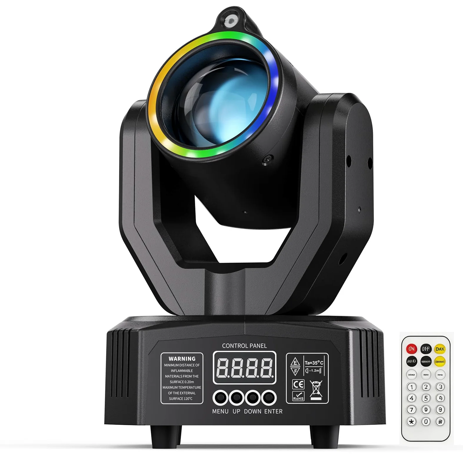 Mini Teste Mobili LED 30W, Luce da Palcoscenico RGBW Beam, DMX512 Controllo Sonoro Las Effetti Luminosi con Telecomando per DJ Bar Festa Discoteca Matrimonio