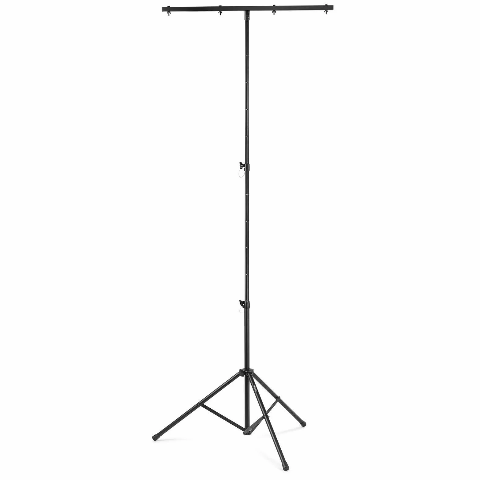 Beamz LS25T - Treppiede Luce DJ con Asta T, Regolabile in Altezza 120-275 cm, 25 kg, Nero, Metallo, Caucciù