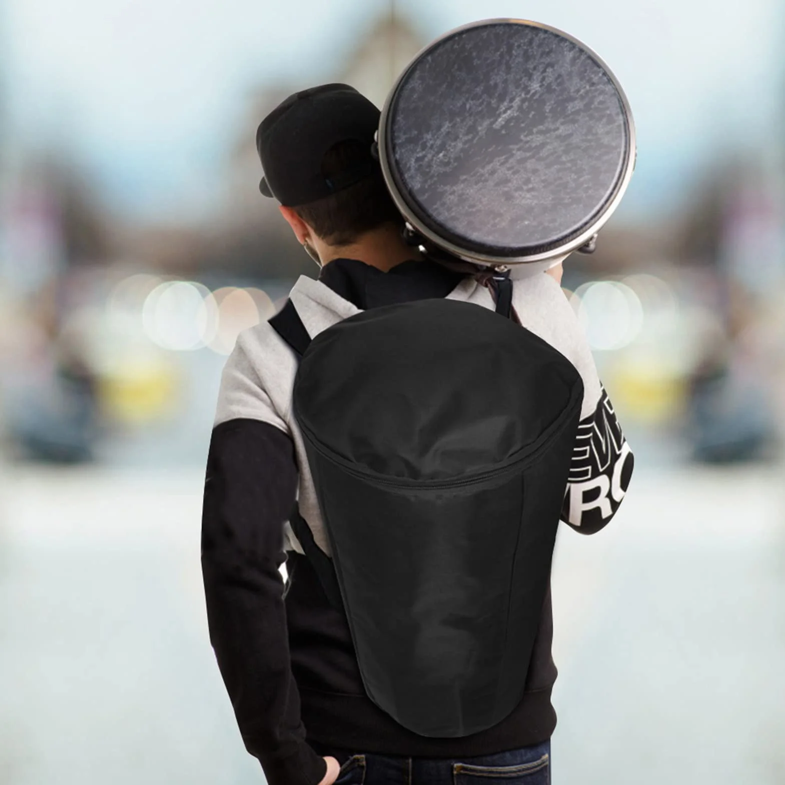 Carry Darbuka 41 × 34 × 2 Portatile Impermeabile Nero Spalla Tamburo Africano Borsa Zaino Strumento Musicale Accessorio