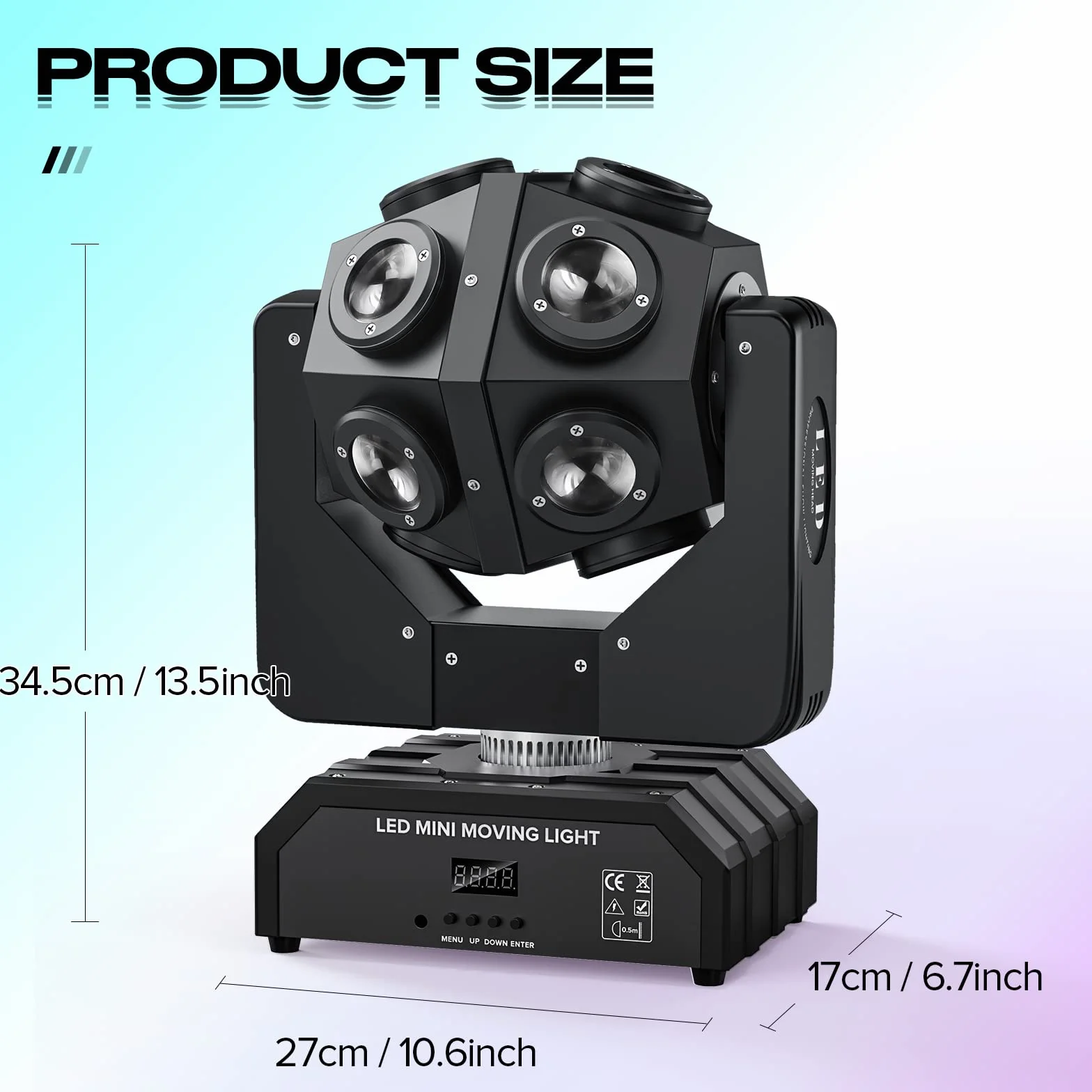 150W Teste Mobili LED RGBW 4 in 1 Moving Head Beam Rotazione a 360°Moving Head Beam Palcoscenico Lampada Sound-attivato Adatto per l'uso domestico nel bar del club della festa di Halloween-2PCS