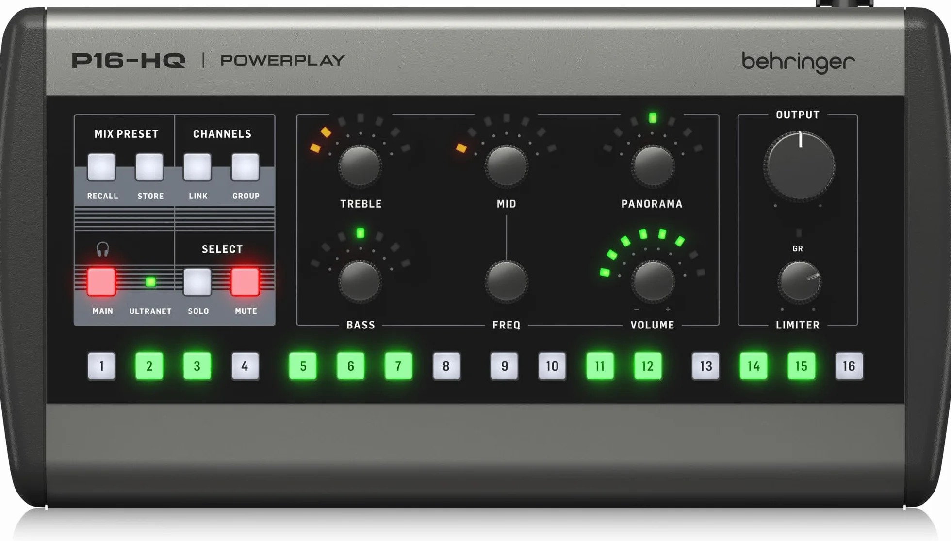 Behringer P16-HQ Mixer di Monitoraggio Personale Conversione D/A di Alta Qualità e Controllo Preciso dei Toni