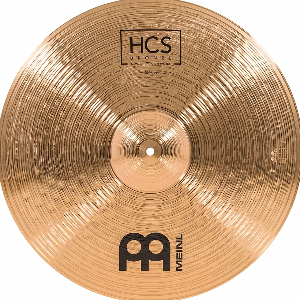 Meinl Cymbals HCS Bronze Piatto Ride 20 pollici (50,8cm) per Batteria – Bronzo B8, Finitura Tradizionale, Prodotto in Germania (HCSB20R)