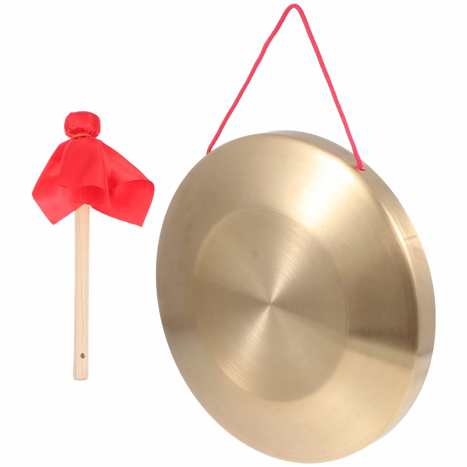Generic - Gong con mazzuola 32 cm Tam Gong tradizionale cinese percussione, strumento in rame decorativo, per la casa, l'ufficio