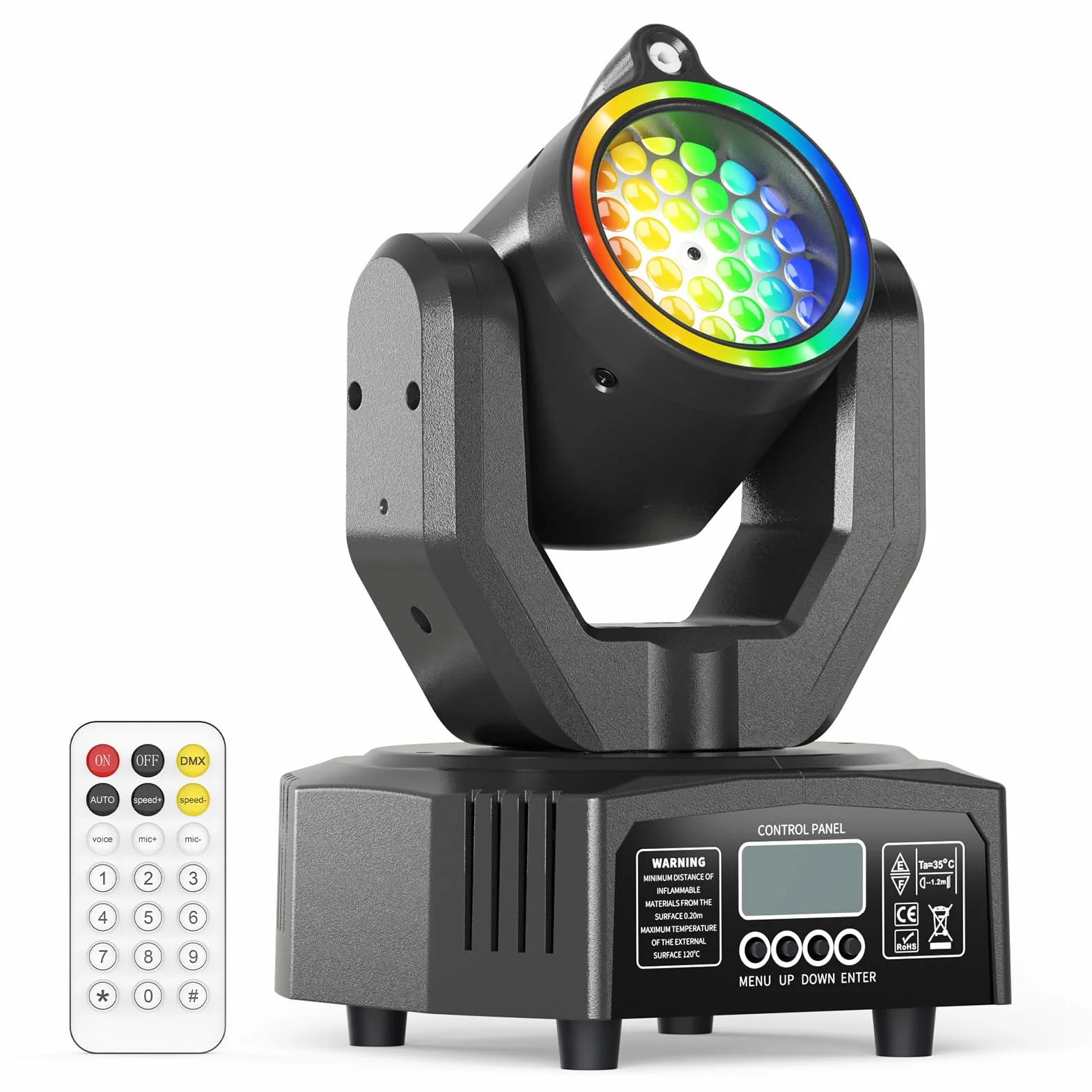 Mini Teste Mobili Beam Luce da palcoscenico 30W Spot Luci Discoteca RGB LED con Telecomando Gobo DJ Effetti di Luce DMX512 Stroboscopio con Diaframma per Feste Bar KTV Matrimoni