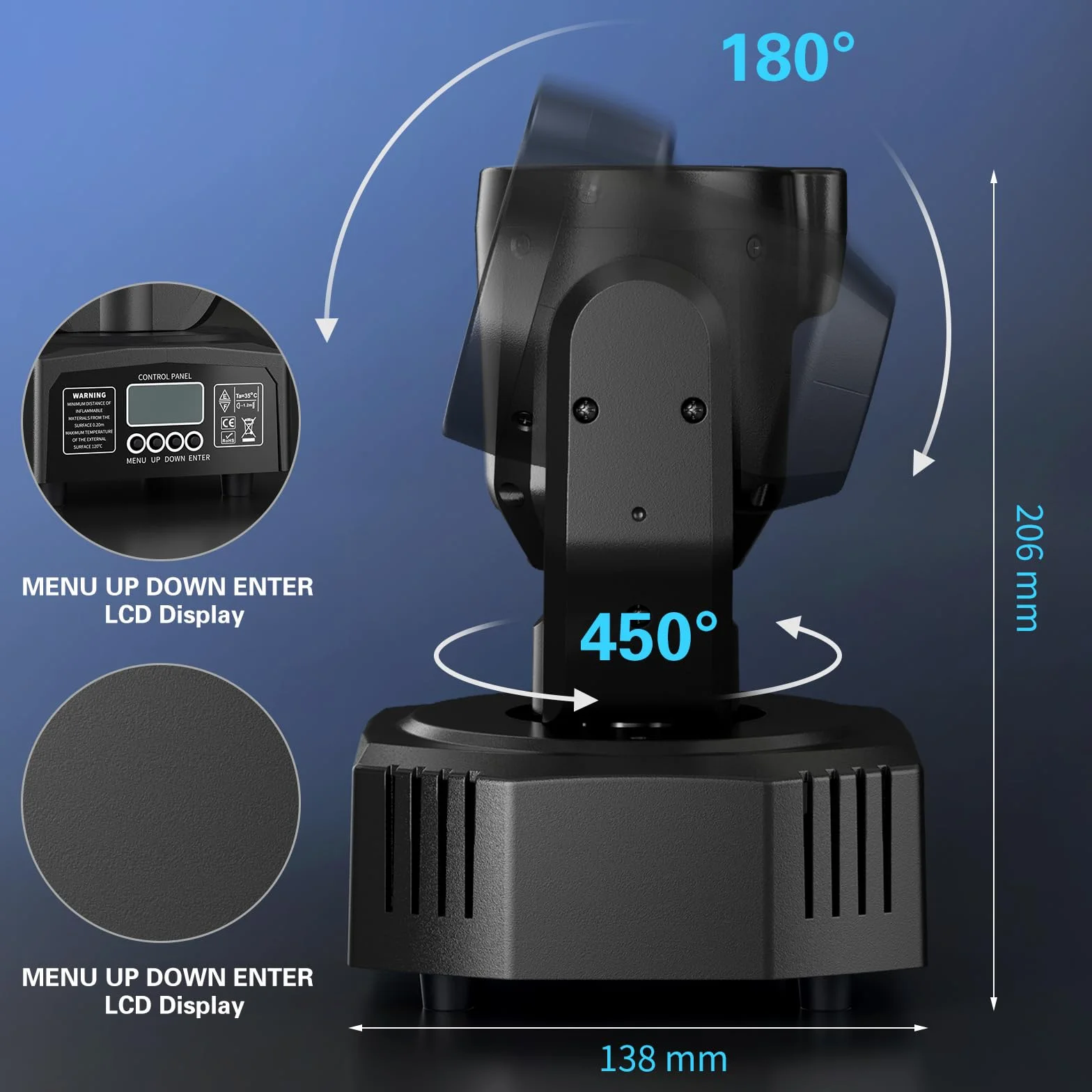 Mini Teste Mobili Beam Luce da palcoscenico 30W Spot Luci Discoteca RGB LED con Telecomando Gobo DJ Effetti di Luce DMX512 Stroboscopio con Diaframma per Feste Bar KTV Matrimoni