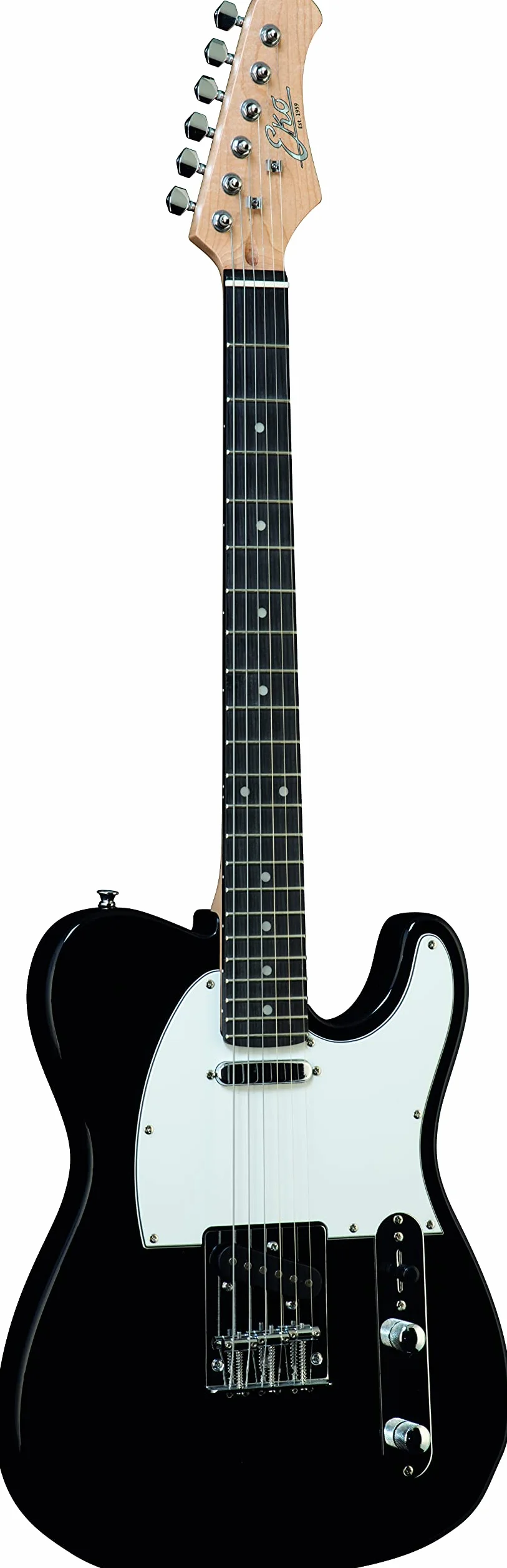 Eko VT-380 BLACK, Chitarra Elettrica Forma TELE, Colore Nero e Bianco