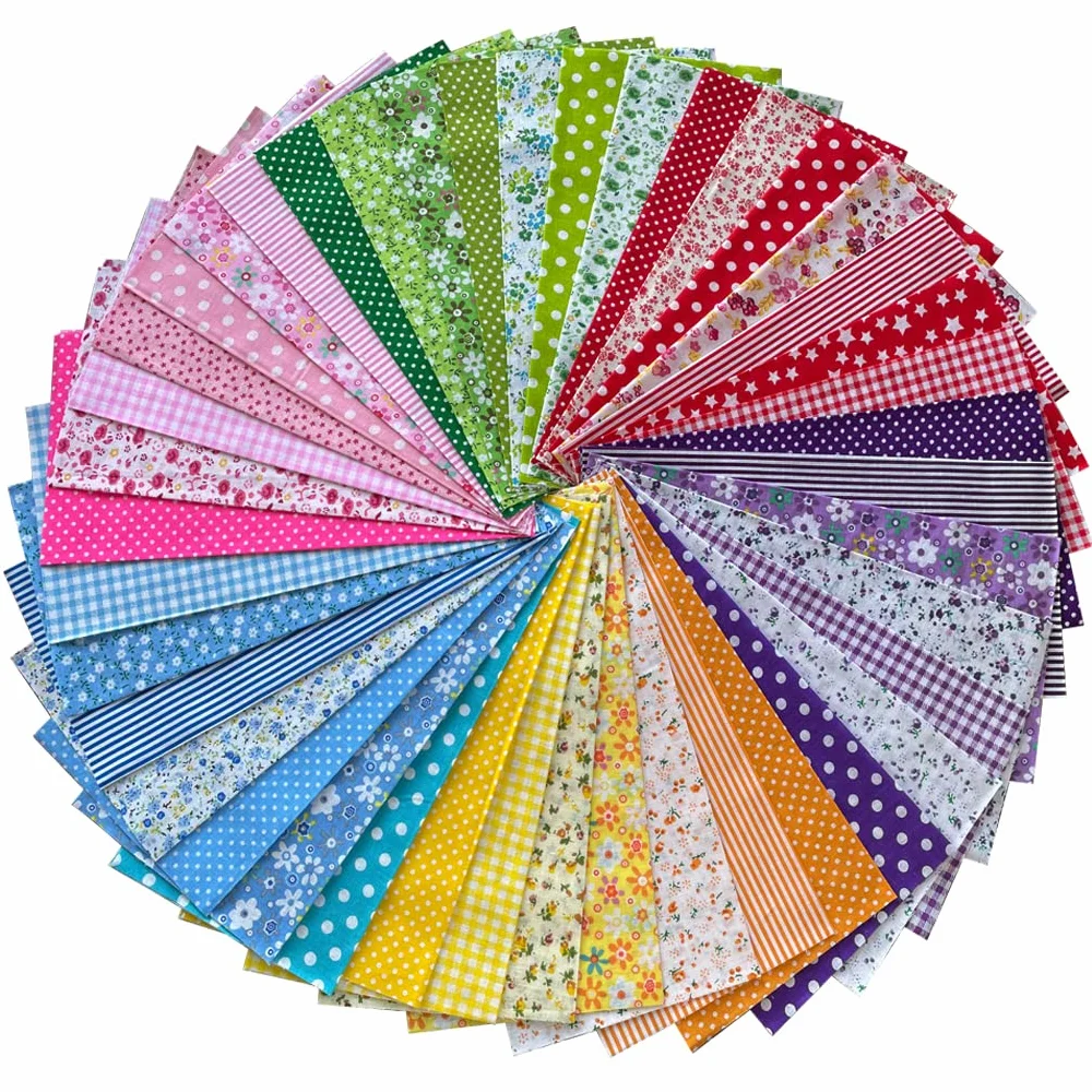 42 Pezzi Tessuto di Cotone Stoffa Patchwork Quadrati Tessuti Motivi Stampati Stoffe per Cucito Creativo, Artigianali, Cucire, Decorazioni Fai da Te, Lavoro Manuale (25 x 25 cm - 42PCS)