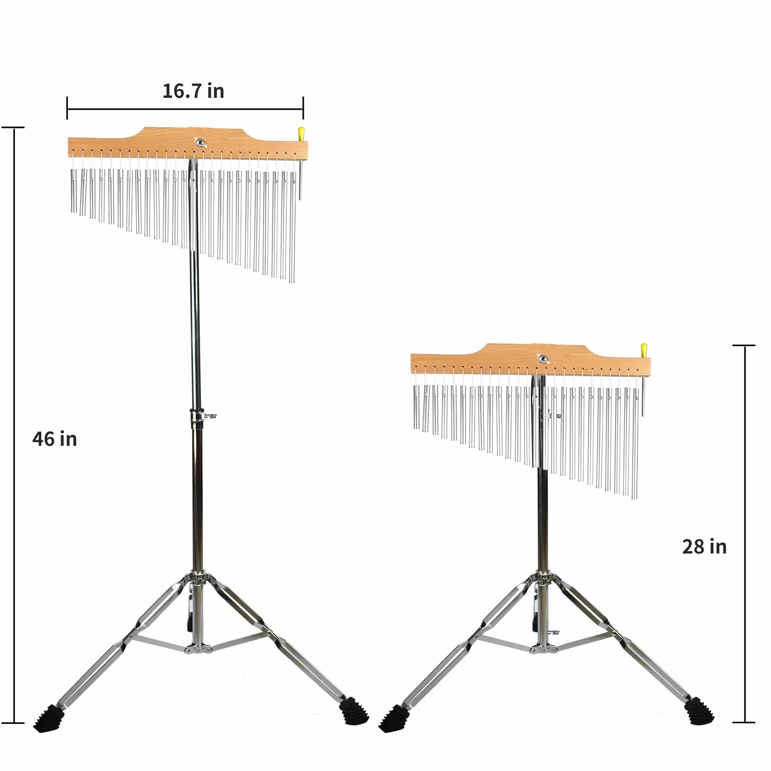 ENNBOM Carillon da bar con supporto regolabile 25 note 36 note a fila singola Wind Chime strumento a percussione musicale (25 note, argento satinato)